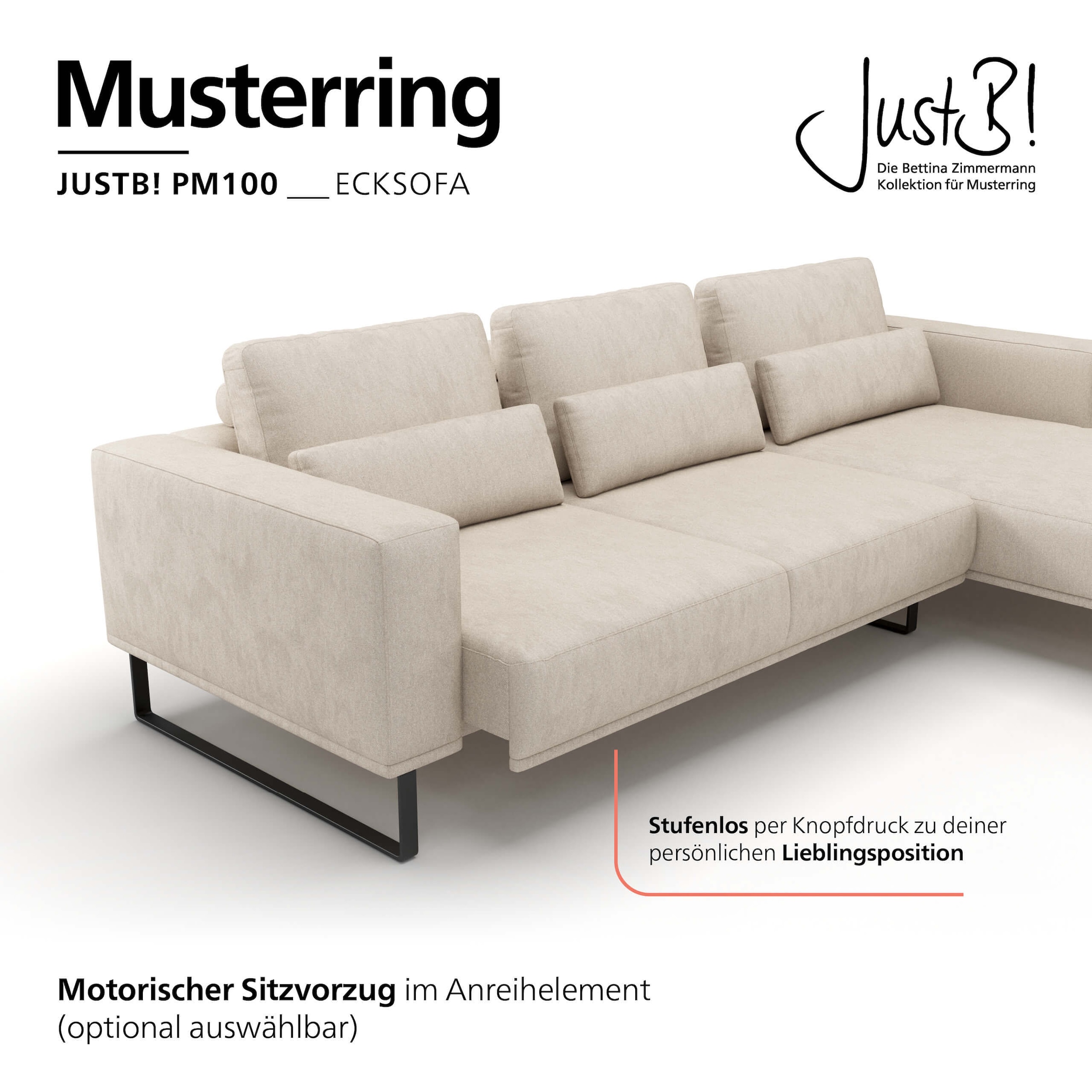 Musterring Canapé d'angle »JUSTB! PM100, stilvoller Lounge-Komfort von Musterring« Collection Bettina Zimmermann, option siège préféré & choix de pieds
