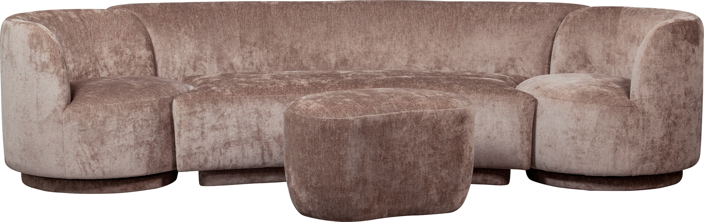 WOOOD Fauteuil pivotant »Popular Chenille-Bezug mit Drehmechanismus H 72 x B 81 x T 80 cm« Capacité de charge 100 kg, multiplex pin, résistance maximale à l'usure