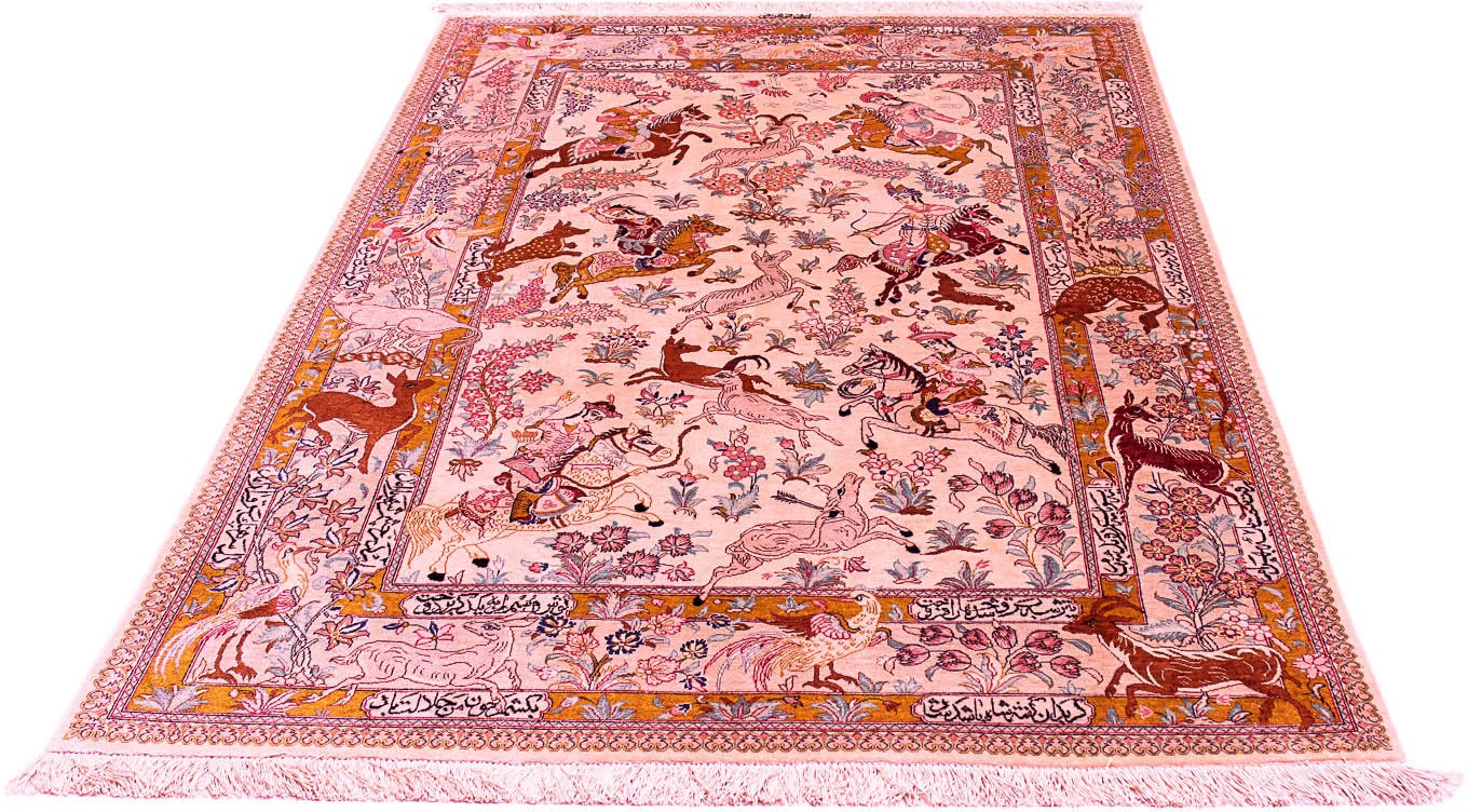 Image of morgenland Seidenteppich »Ghom - Seide Medaillon 197 x 131 cm«, rechteckig, 0,4 mm Höhe, Unikat mit Zertifikat bei Ackermann Versand Schweiz