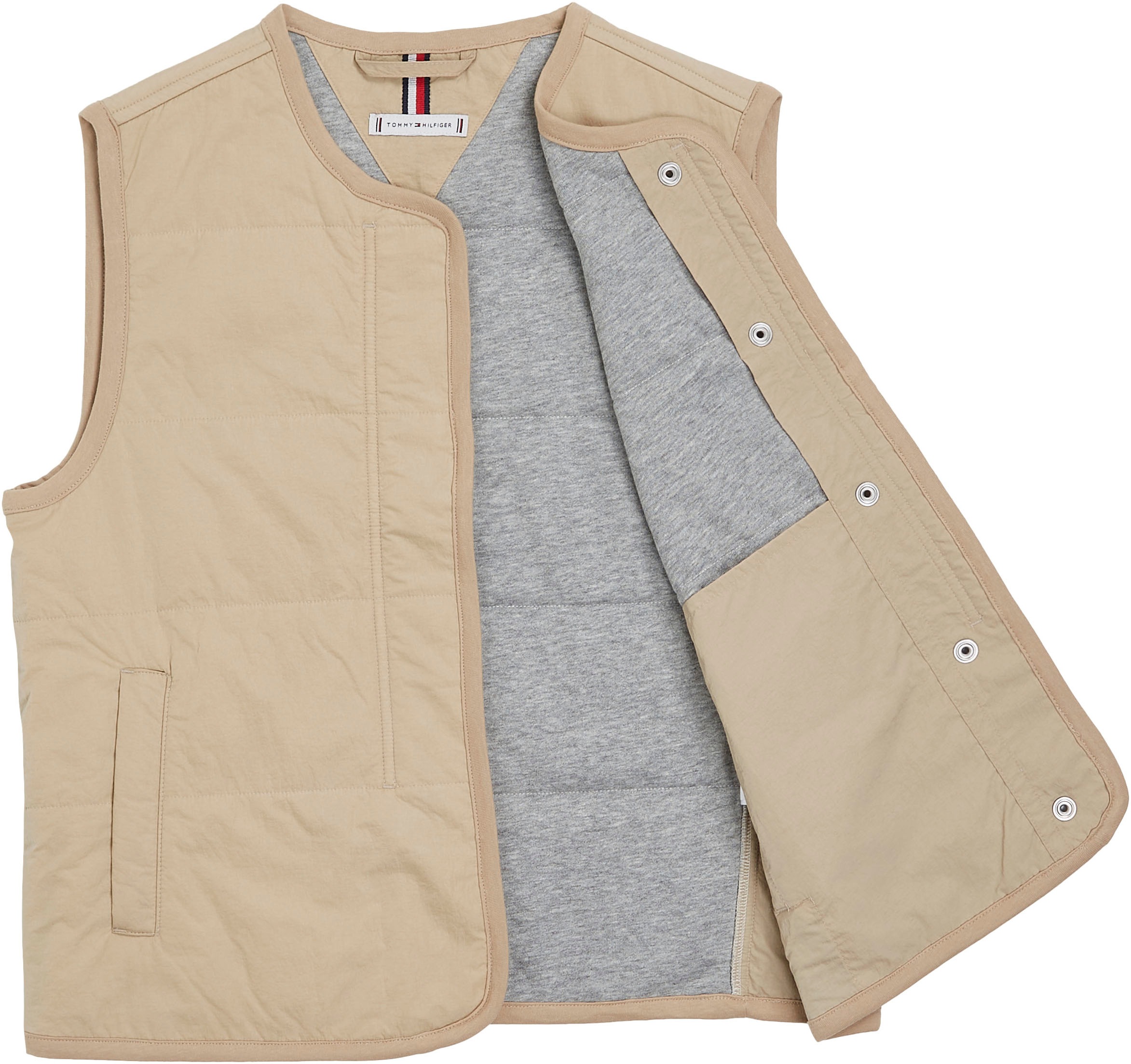 Tommy Hilfiger Steppweste »JERSEY LINED VEST«, mit Tommy Jeans Logo-Flag
