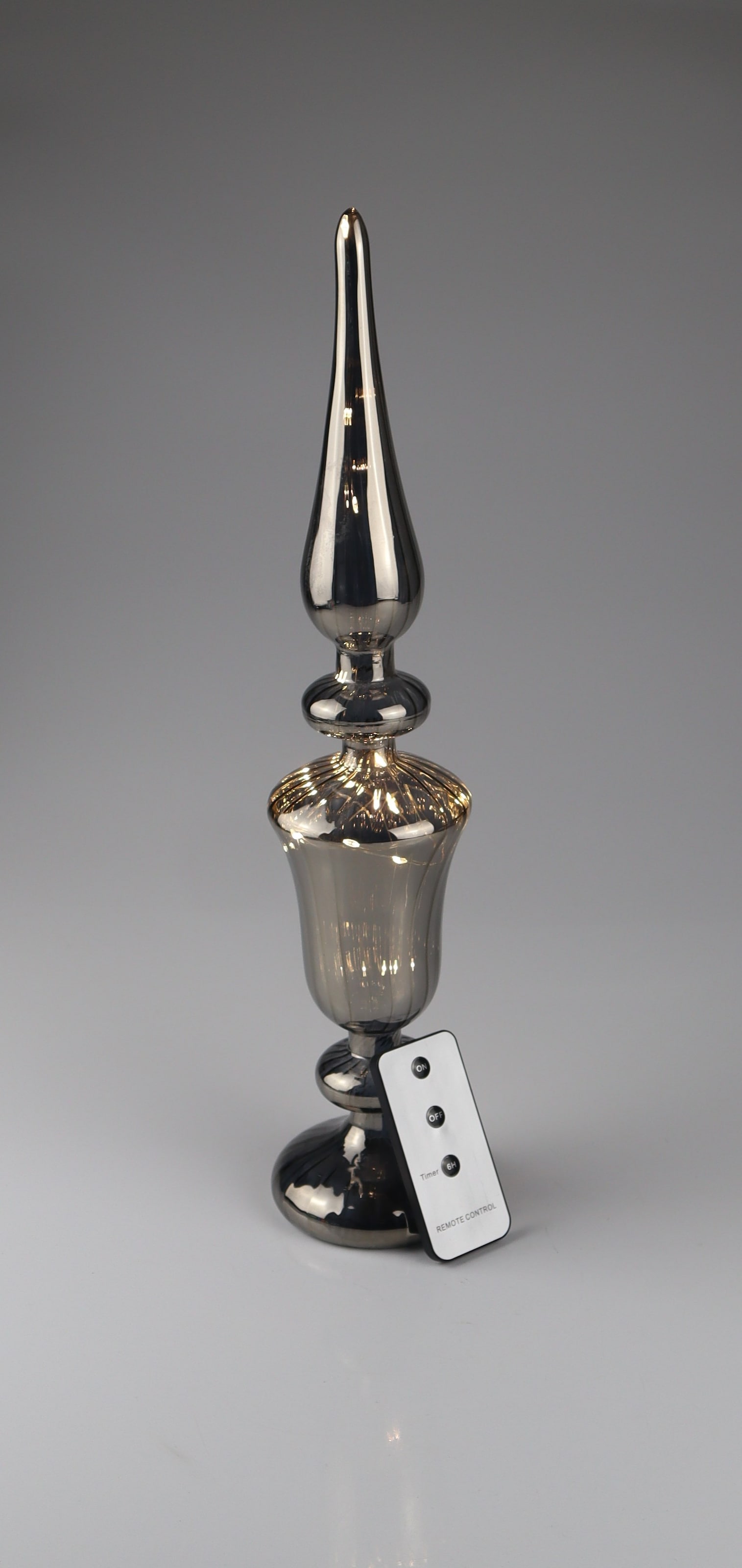 Image of AM Design LED Dekoobjekt "Glas-Zapfen rauch, 10 Lichter" 2 er Set, 9x35 cm