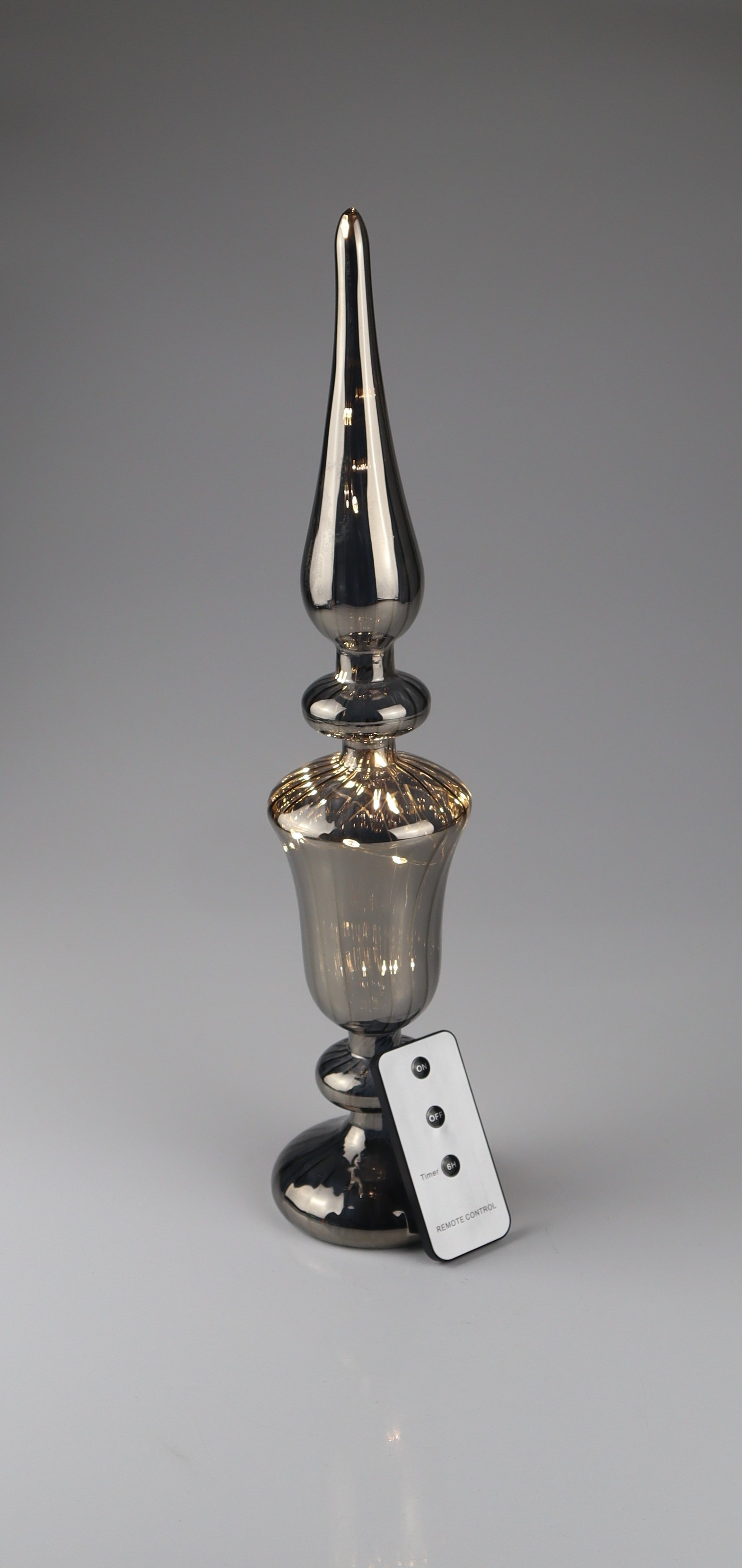 Image of AM Design LED Dekoobjekt "Glas-Zapfen rauch, 20 Lichter" 11x49 cm