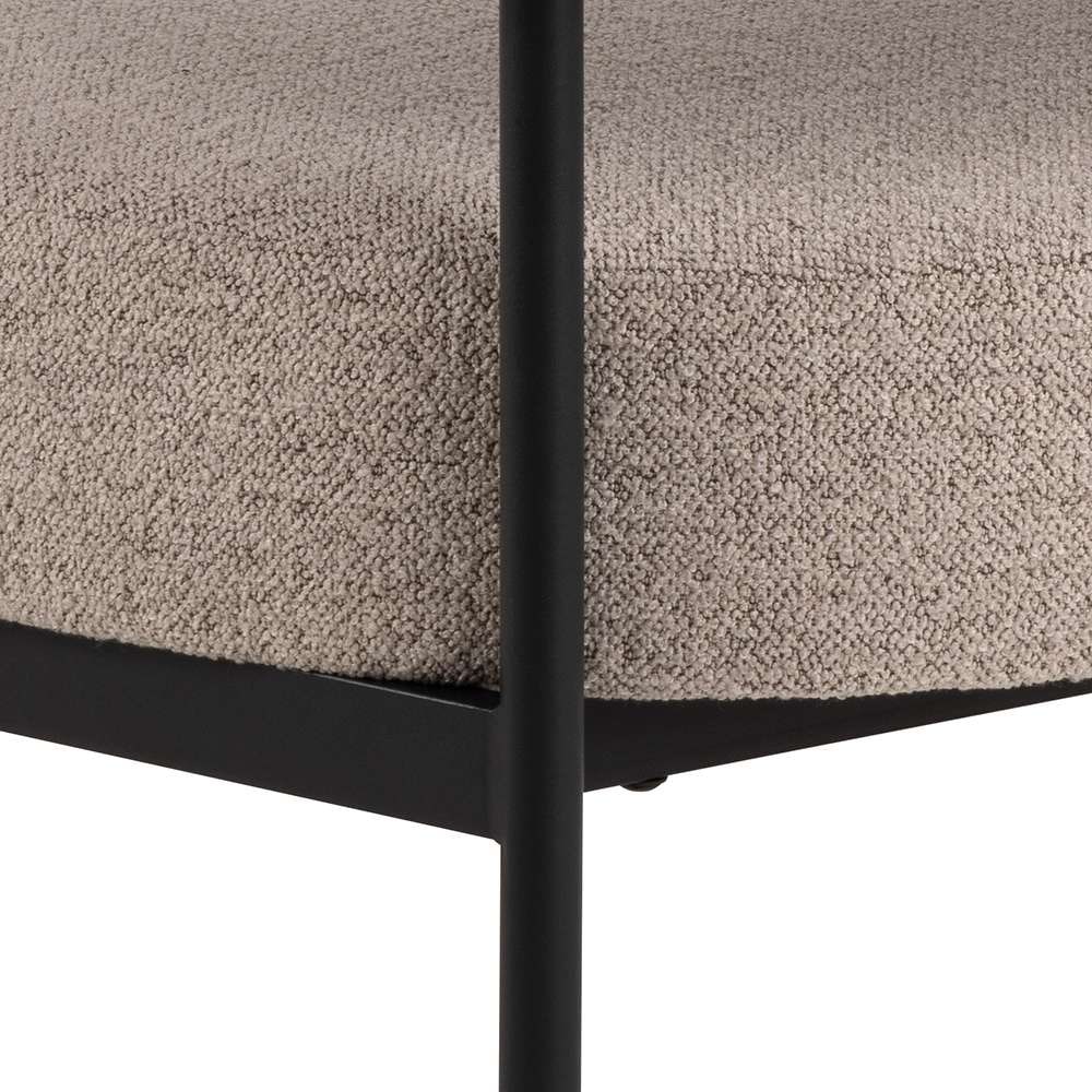 ACTONA GROUP Loungesessel »Oakfield, Polstersessel, Relaxsessel, mit Armlehnen, Hoher Komfort« Modern, Beiger Stoff, Schwarze Stel, Taschenfedern, Sitzhöhe: 43,5 cm
