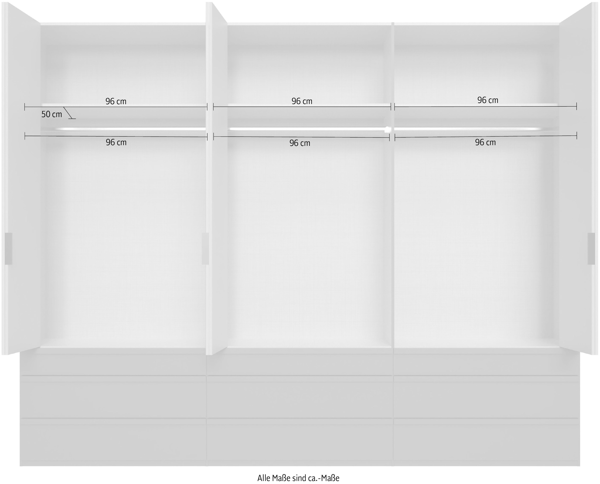 Wimex Armoire à portes pliantes »Oxford by fresh to go, in der Breite 300cm, in 2 Höhen erhältlich« mit Schubladen, wahlweise mit oder ohne Spiegel,  mit hochwertigen Falttüren für den perfekten Überblick