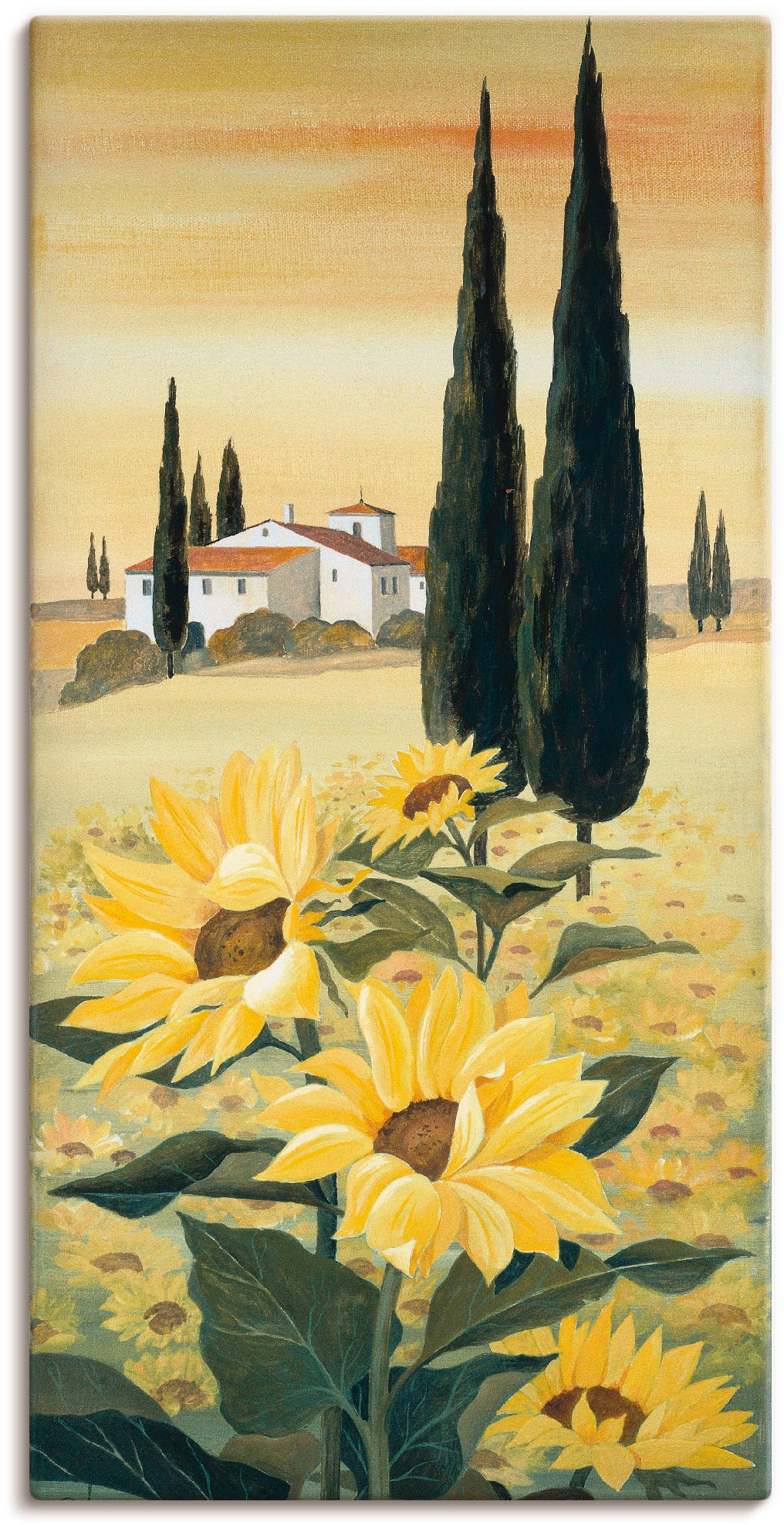 Image of Artland Leinwandbild "Südliche Weite" Blumen 1 Stk. tlg. auf Holzrahmen gespannt