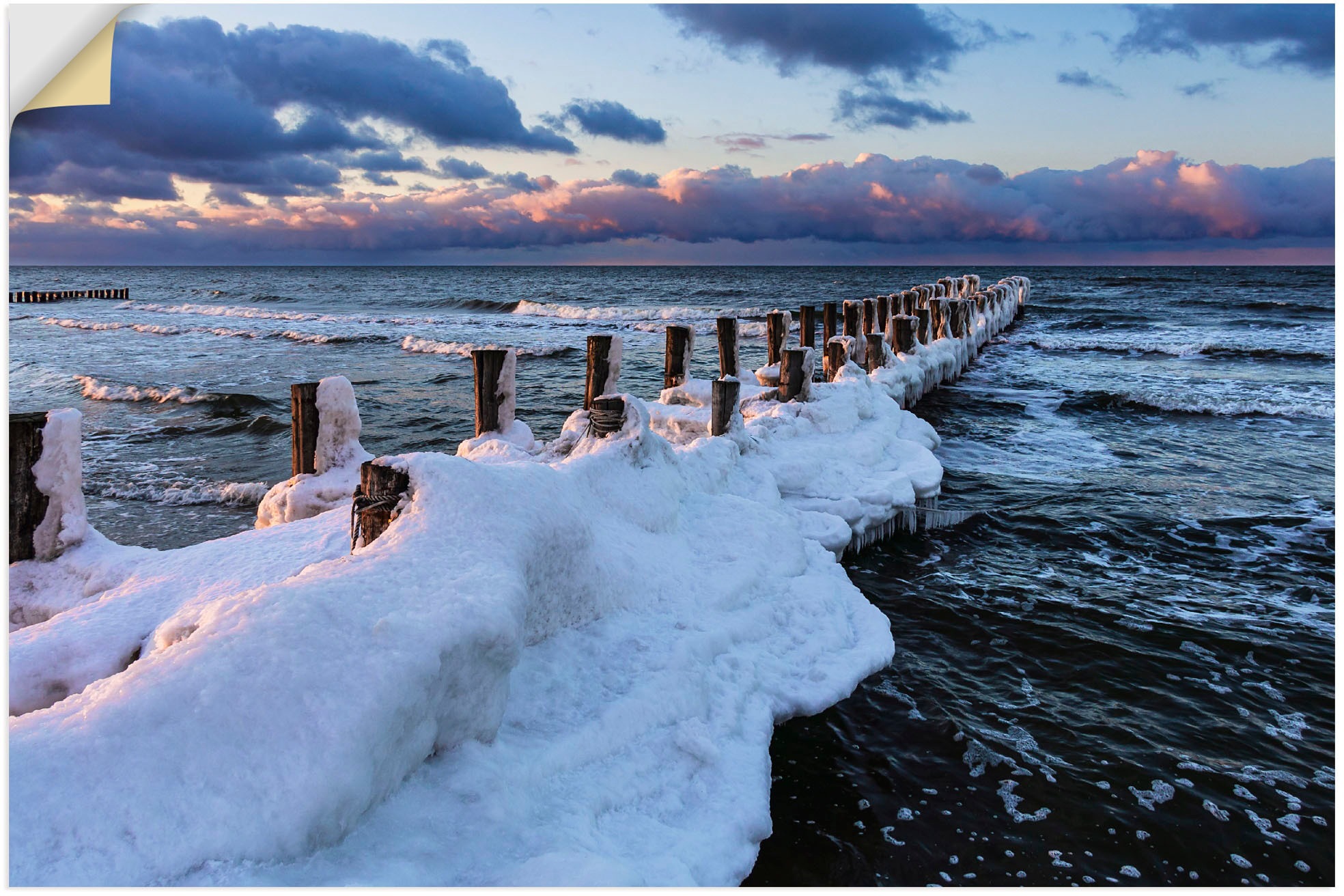 Image of Artland Wandbild »Buhne an der Ostseeküste in Zingst«, Küstenbilder, (1 St.), in vielen Grössen & Produktarten - Alubild / Outdoorbild für den Aussenbereich, Leinwandbild, Poster, Wandaufkleber / Wandtattoo auch für Badezimmer geeignet bei Ackermann Versa