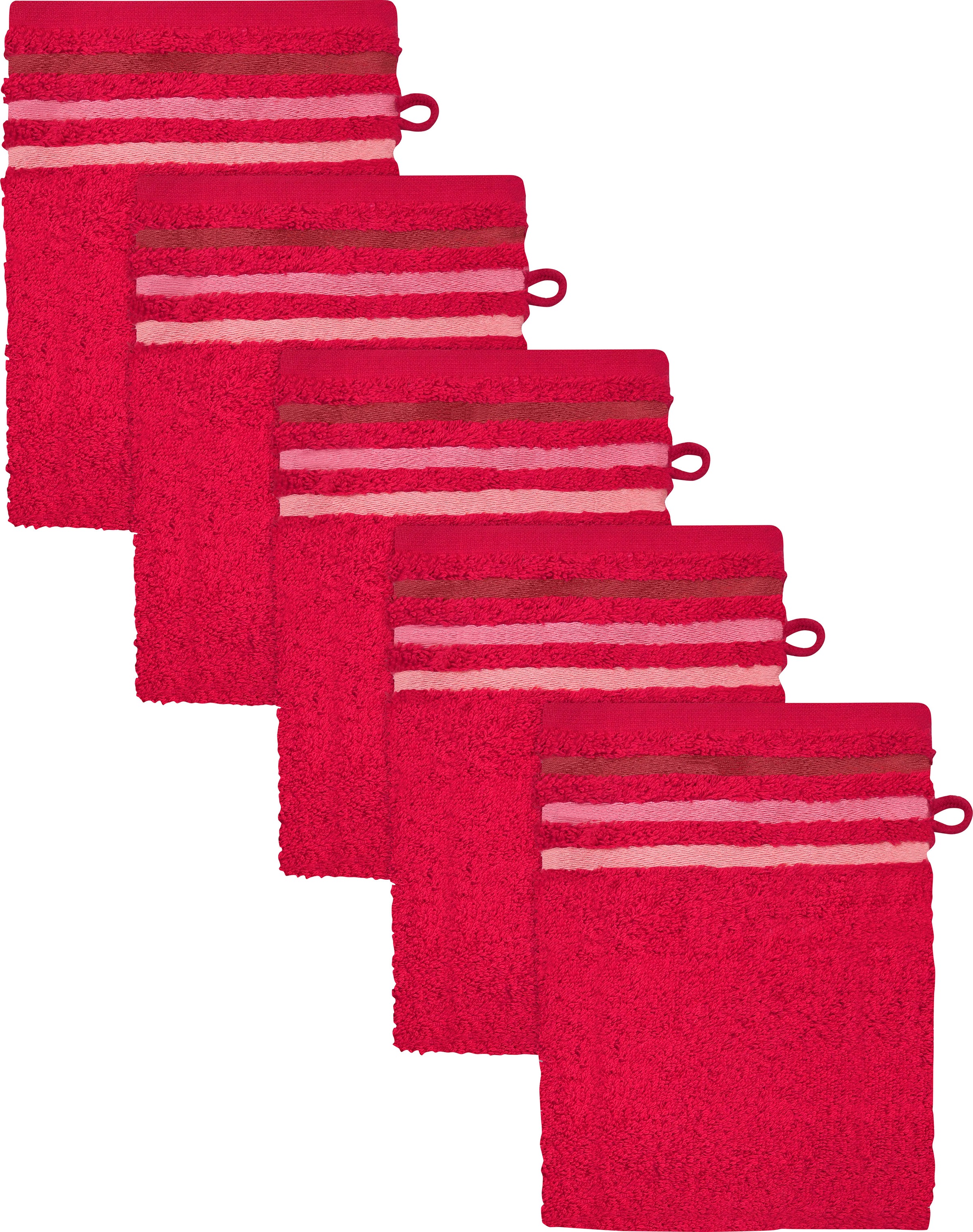 Image of Schiesser Waschhandschuh »Skyline«, (5 tlg.), mit Streifenbordüre bei Ackermann Versand Schweiz