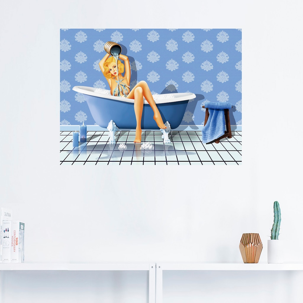 Artland Wandbild »Das sexy blaue Badezimmer«, Frau, (1 St.)