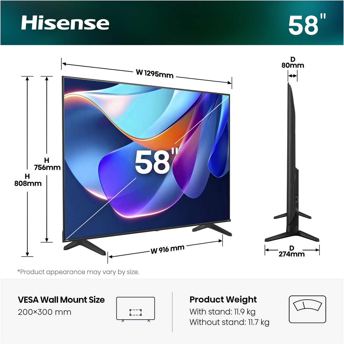 Hisense Téléviseurs DLED »58E6DS« 146 cm/58 ″