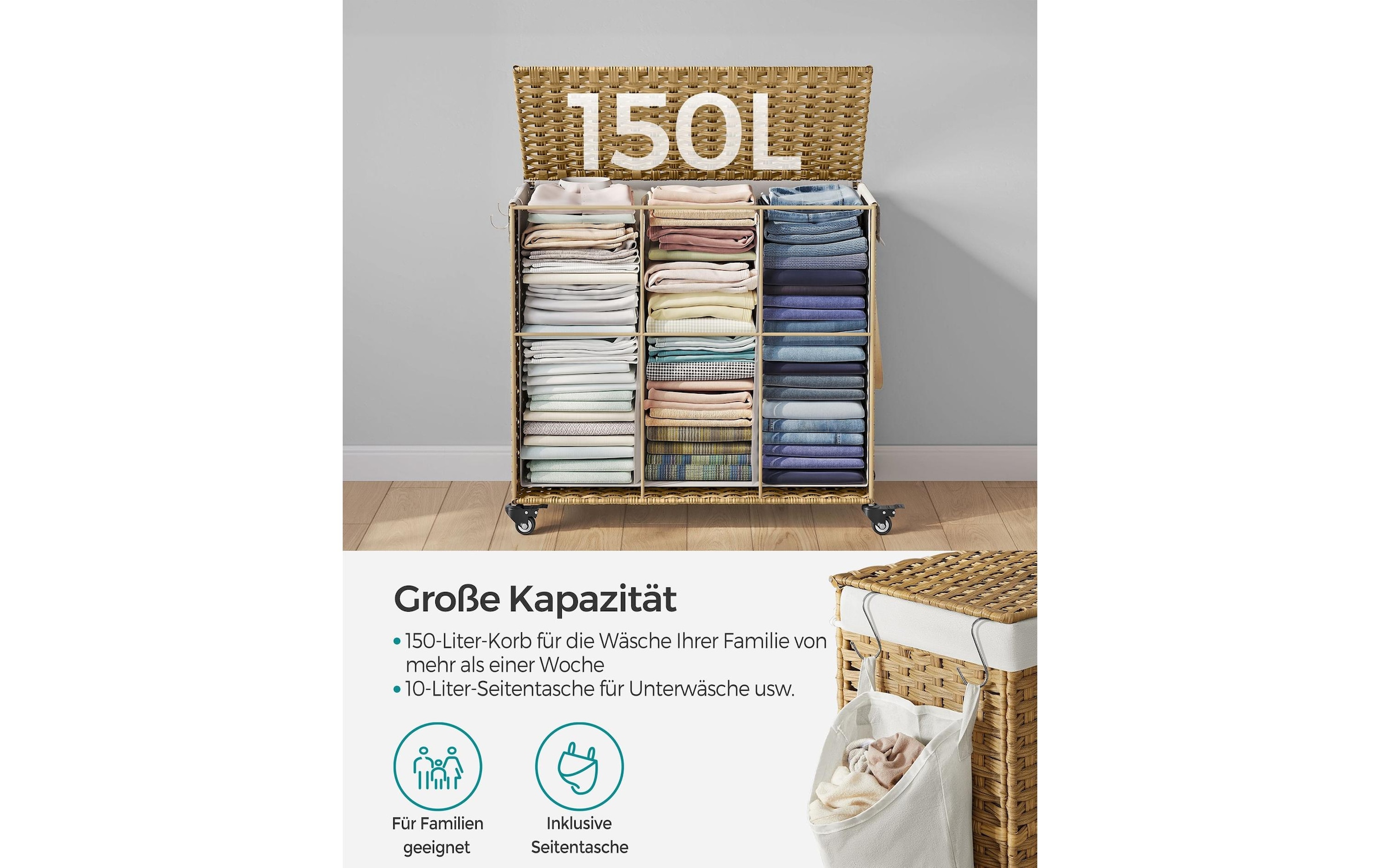 SONGMICS Panier à linge »160 l«