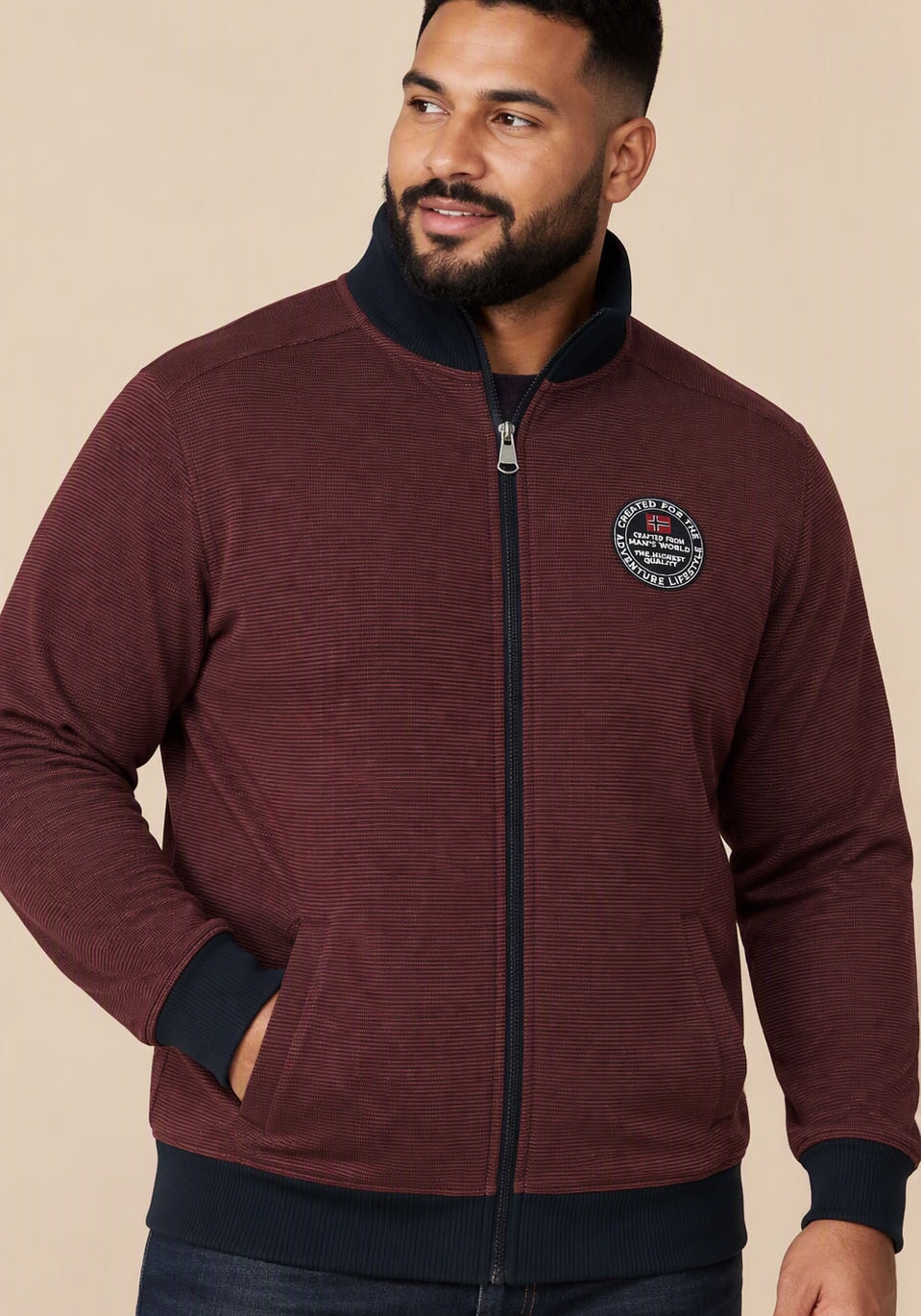 Image of Mans World Plus Sweatjacke Regular Fit, mit normaler Länge, Langarm, aus Baumwolle und Polyester