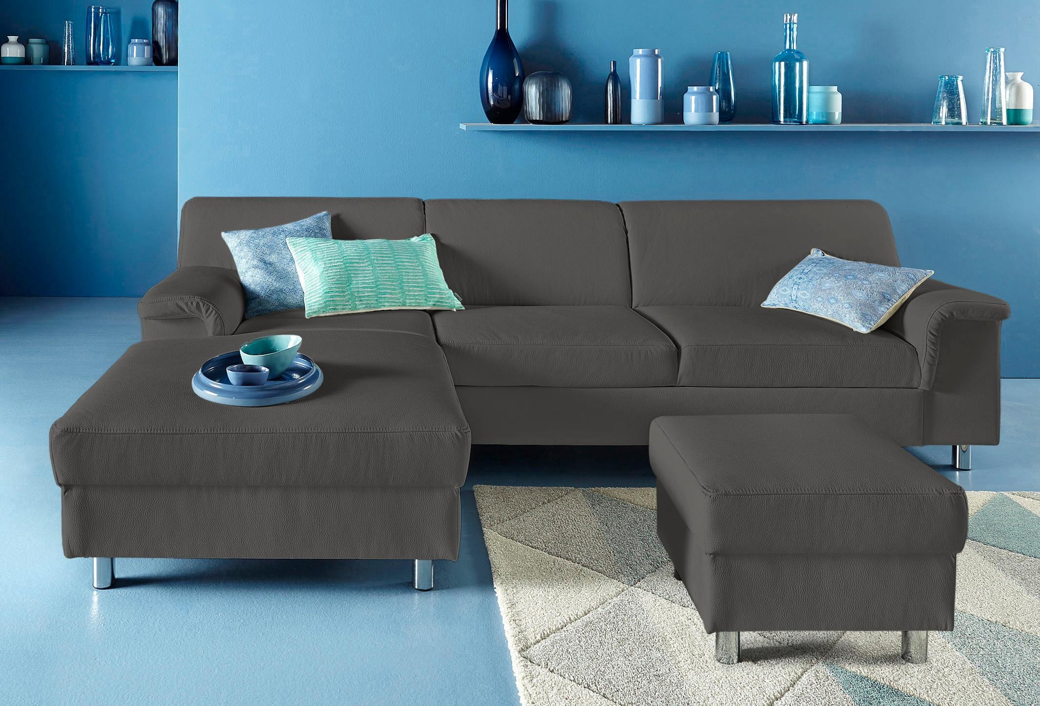 Image of DOMO collection Ecksofa "Jamie, modern & elegant, Breite 251cm, Fusshöhe 9cm, L-Form" wahlweise mit Bettfunktion