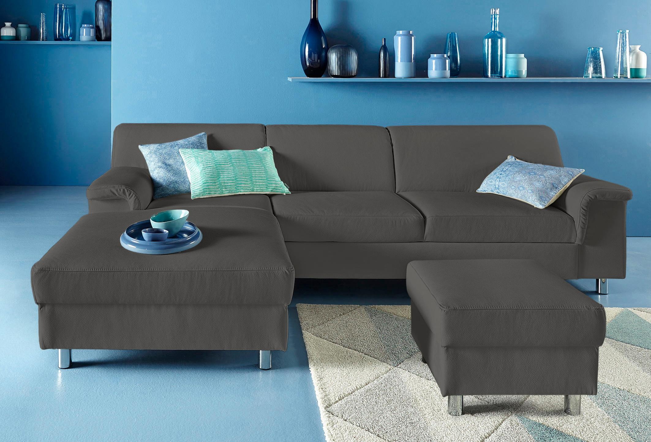 Image of DOMO collection Ecksofa "Jamie, modern und elegant, Fusshöhe 9cm, L-Form," wahlweise mit Bettfunktion