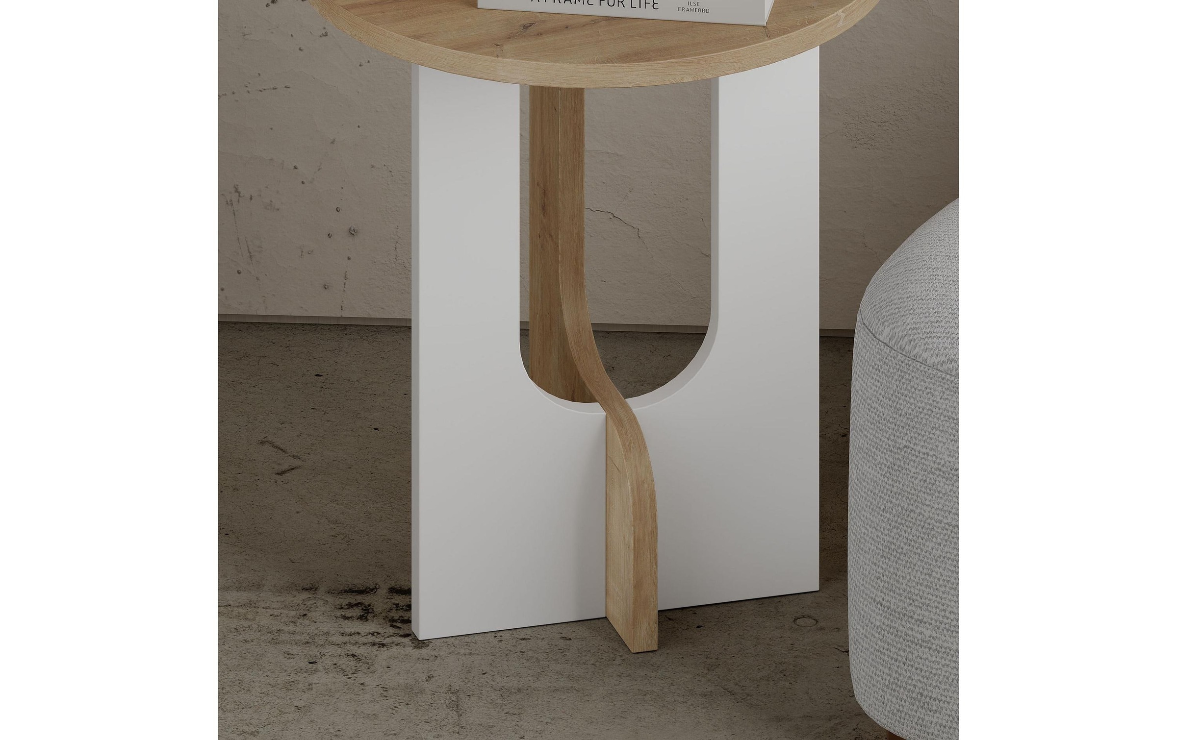 Beistelltisch »Woody Fashion Luna 40 x 47 x 40 cm, Nature/Weiss«