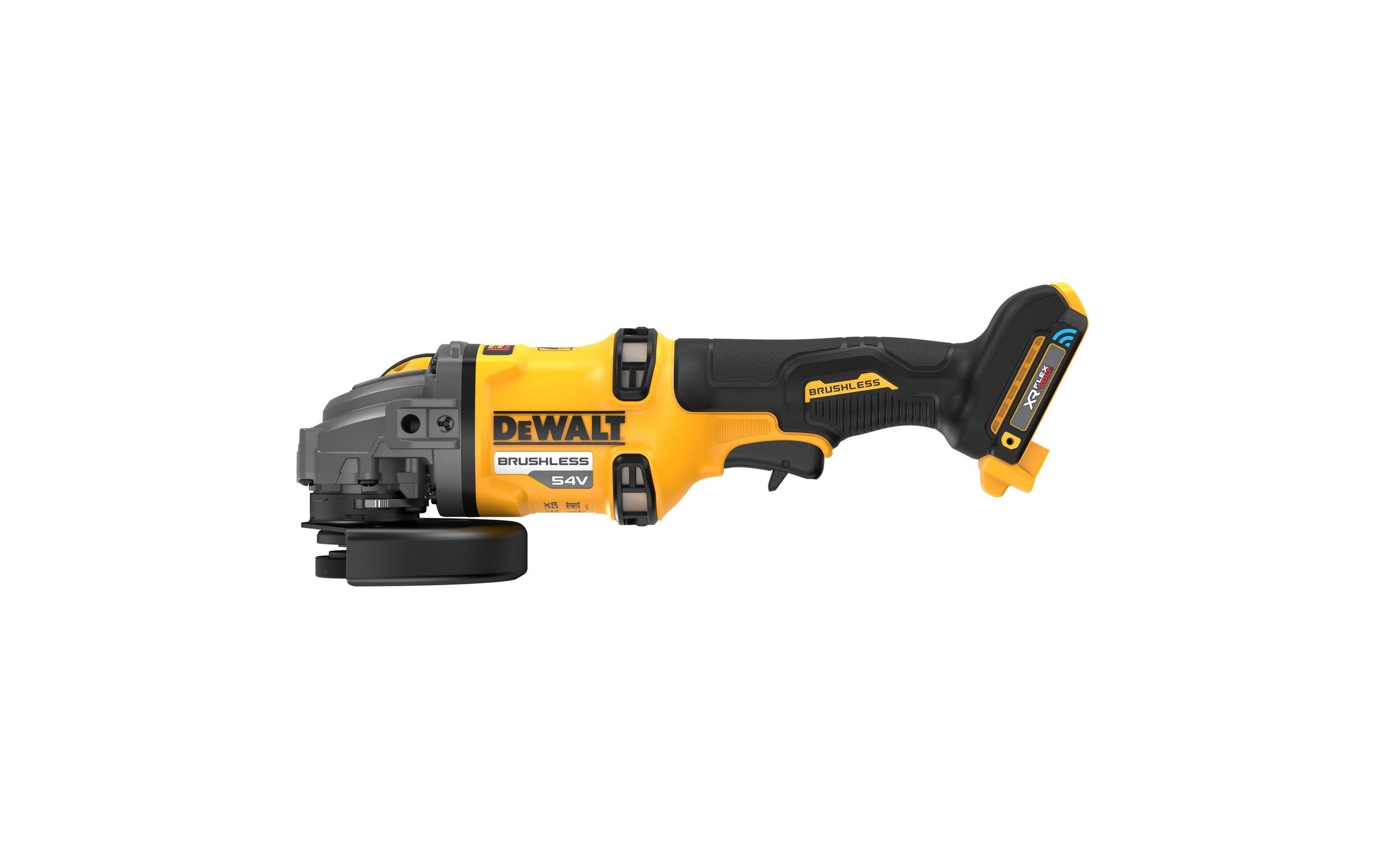 Dewalt, DeWalt Winkelschleifer »Dual Switch 54 V Ohne Akku«, gelb, Sicherer und kontrollierbarer Einsatz durch elektronischen Sanftanlauf und Drehzahl