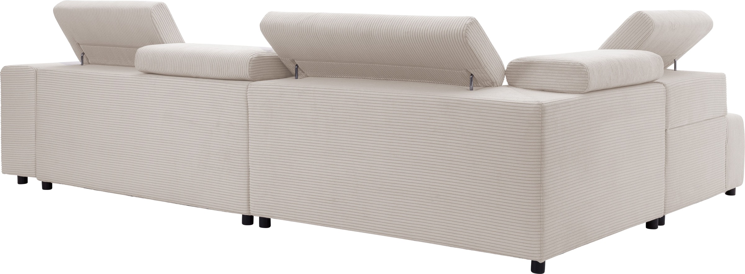 exxpo - sofa fashion Ecksofa »VITTORIO mit Komfortfunktionen, bequem und modern, Cord, L-Form«, inkl. Kopfteil- und Sitztiefenverstellung, wahlweise mit Bettfunktion