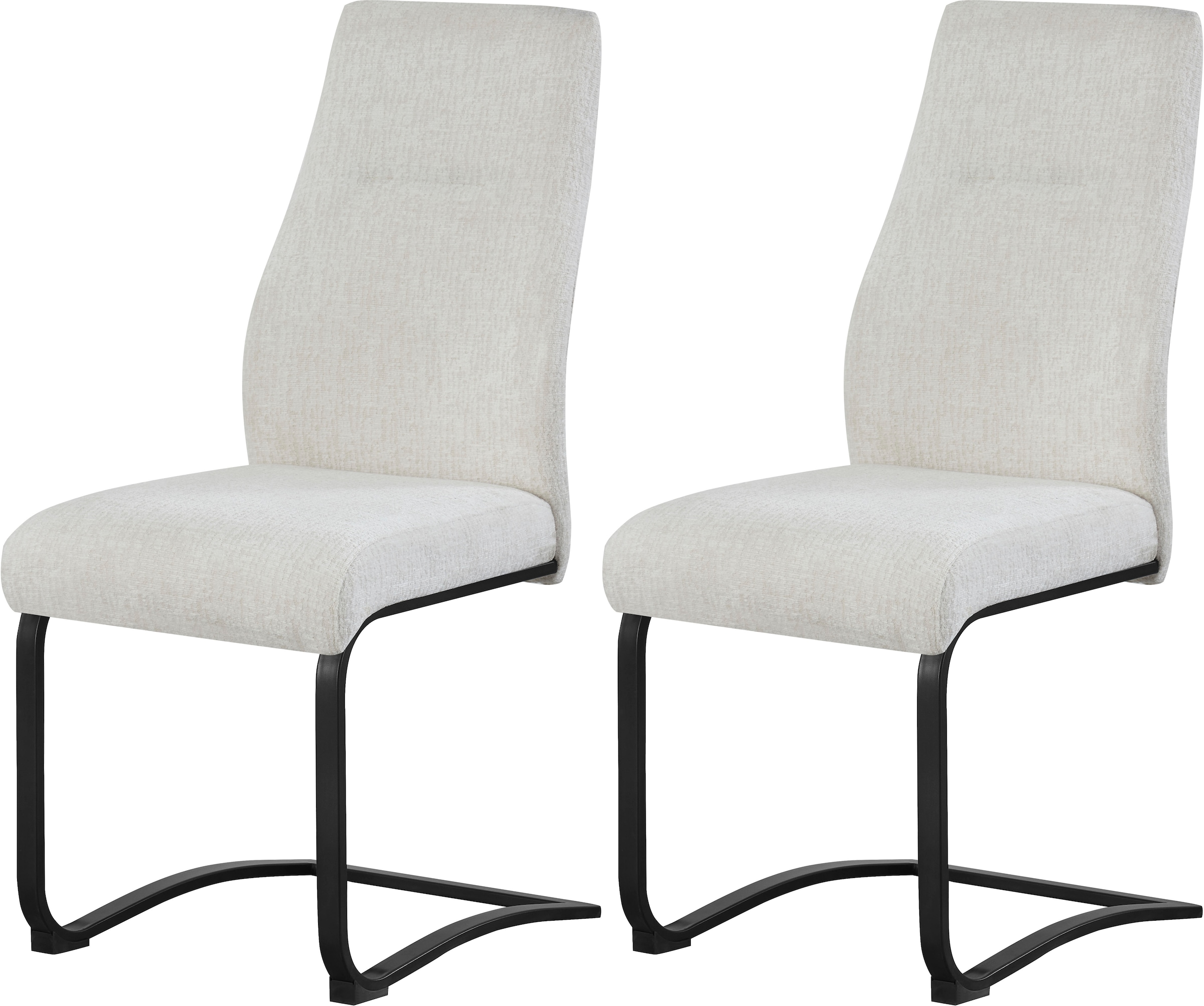 Home affaire Esszimmerstuhl »VERNON, 2er Set, mit Metallgestell in matt schwarz« (Set) 2 Stk.in verschiedenen Farben, Belsatbarkeit pro Stuhl 120 kg