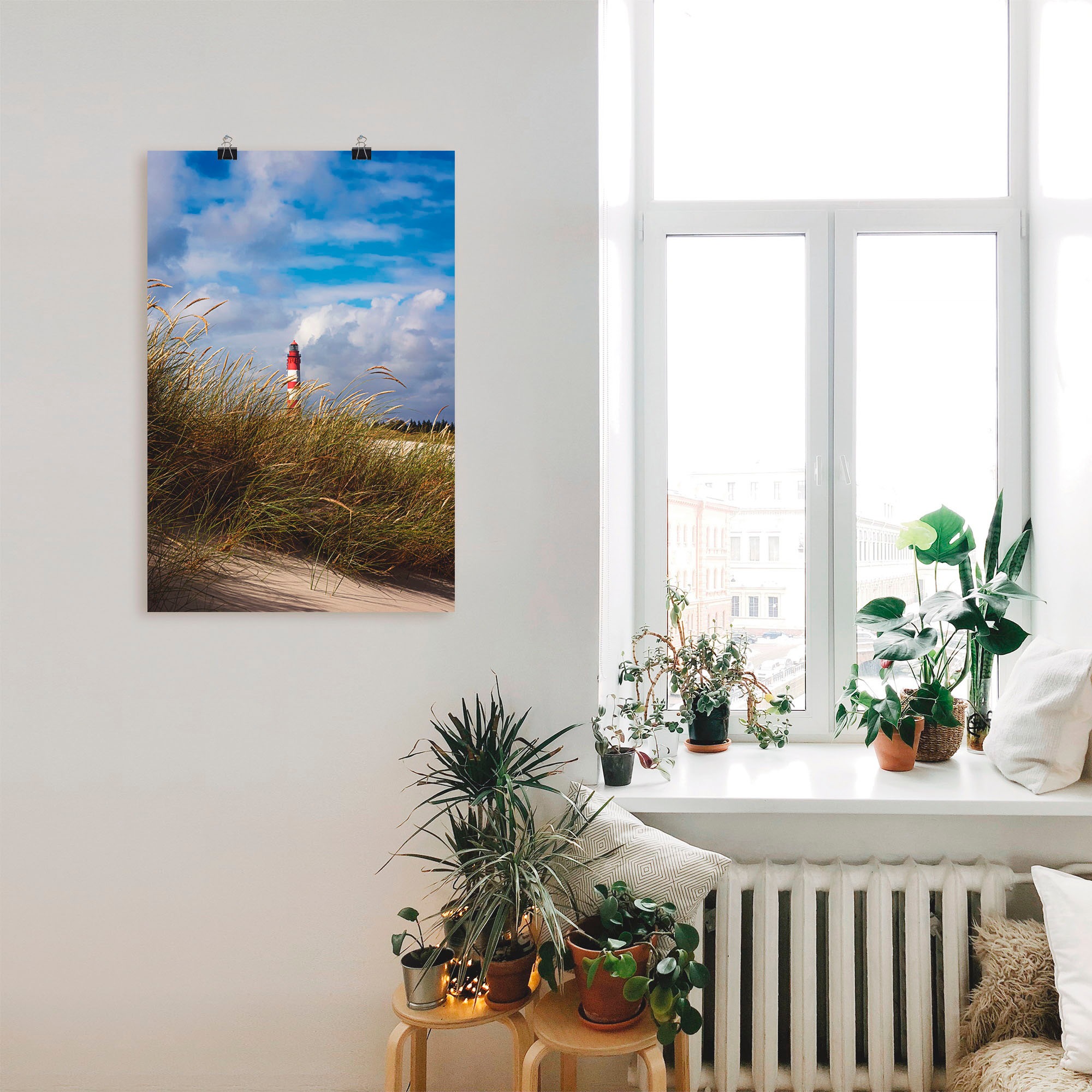 Artland Wandbild »Sommerimpression Amrumer Leuchtturm«, Gebäude, (1 St.), als Leinwandbild, Poster in verschied. Grössen