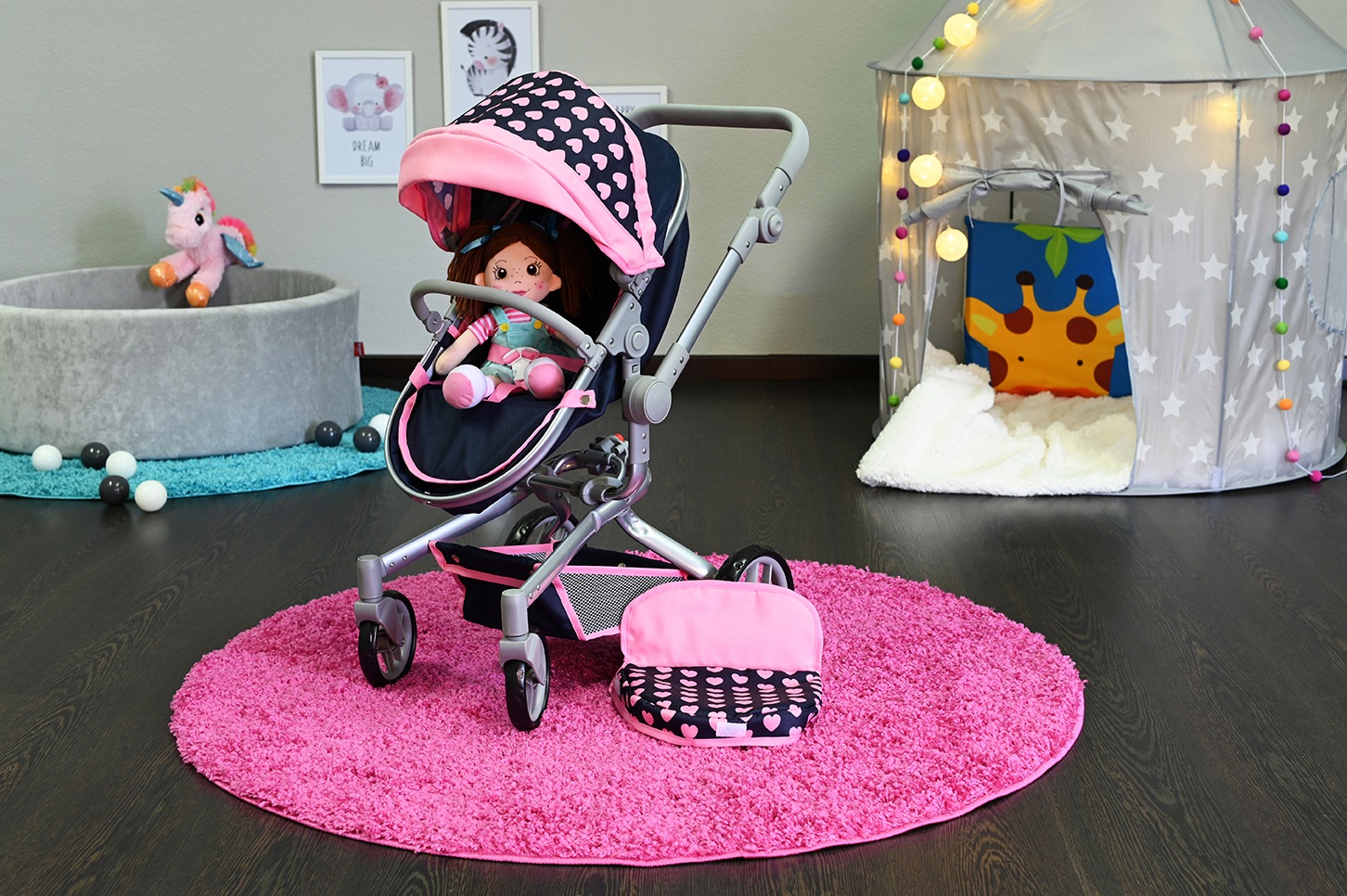 Knorrtoys® Kombi-Puppenwagen »Boonk - Pink Hearts«