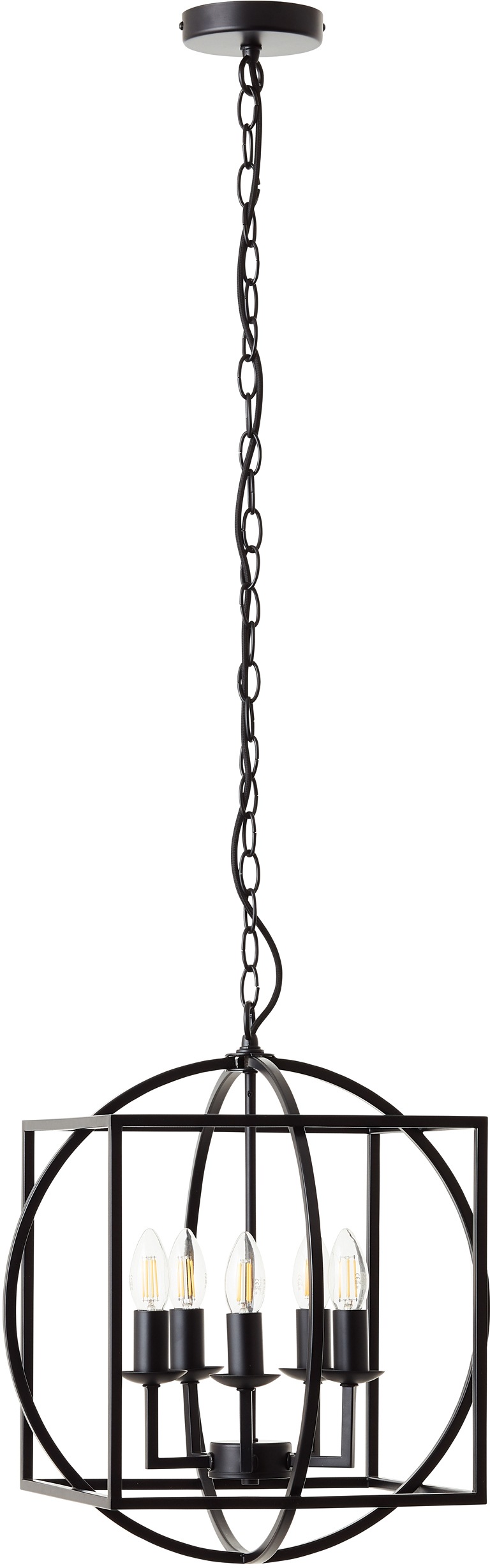 Image of Timbers Pendelleuchte »Tallahassee«, E14, 1 St., 5 x E14, max. 40W, Schirm: H: 42 cm, schwarz matt, Hängelampe Abhängung 100cm bei Ackermann Versand Schweiz