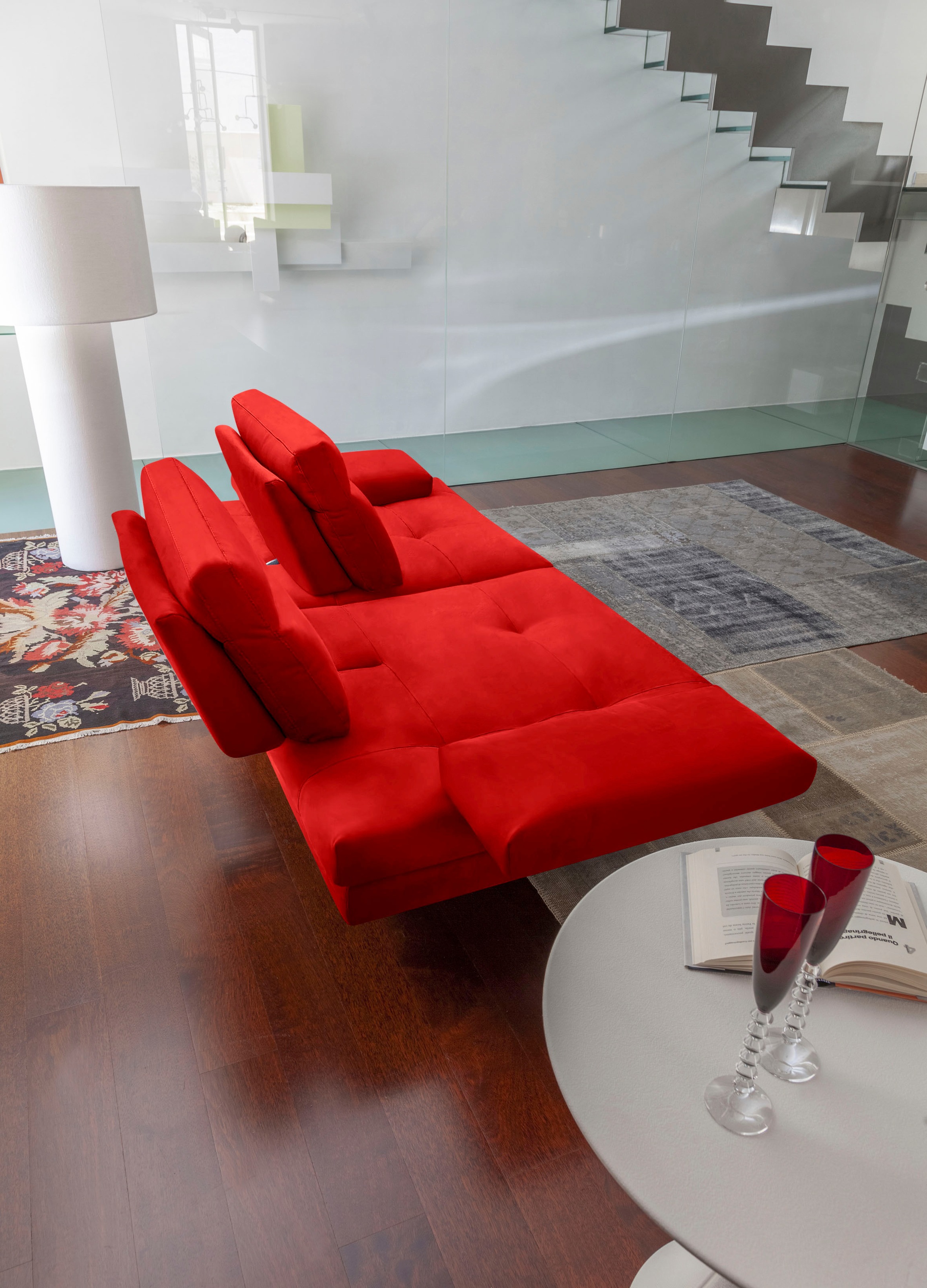 CALIA ITALIA 3,5-Sitzer »Toby Wing, italienisches Designsofa, super bequem, Megasofa«, inkl. Sitztiefenverstellung und Armteilfunktion, Füsse in Schwarz matt