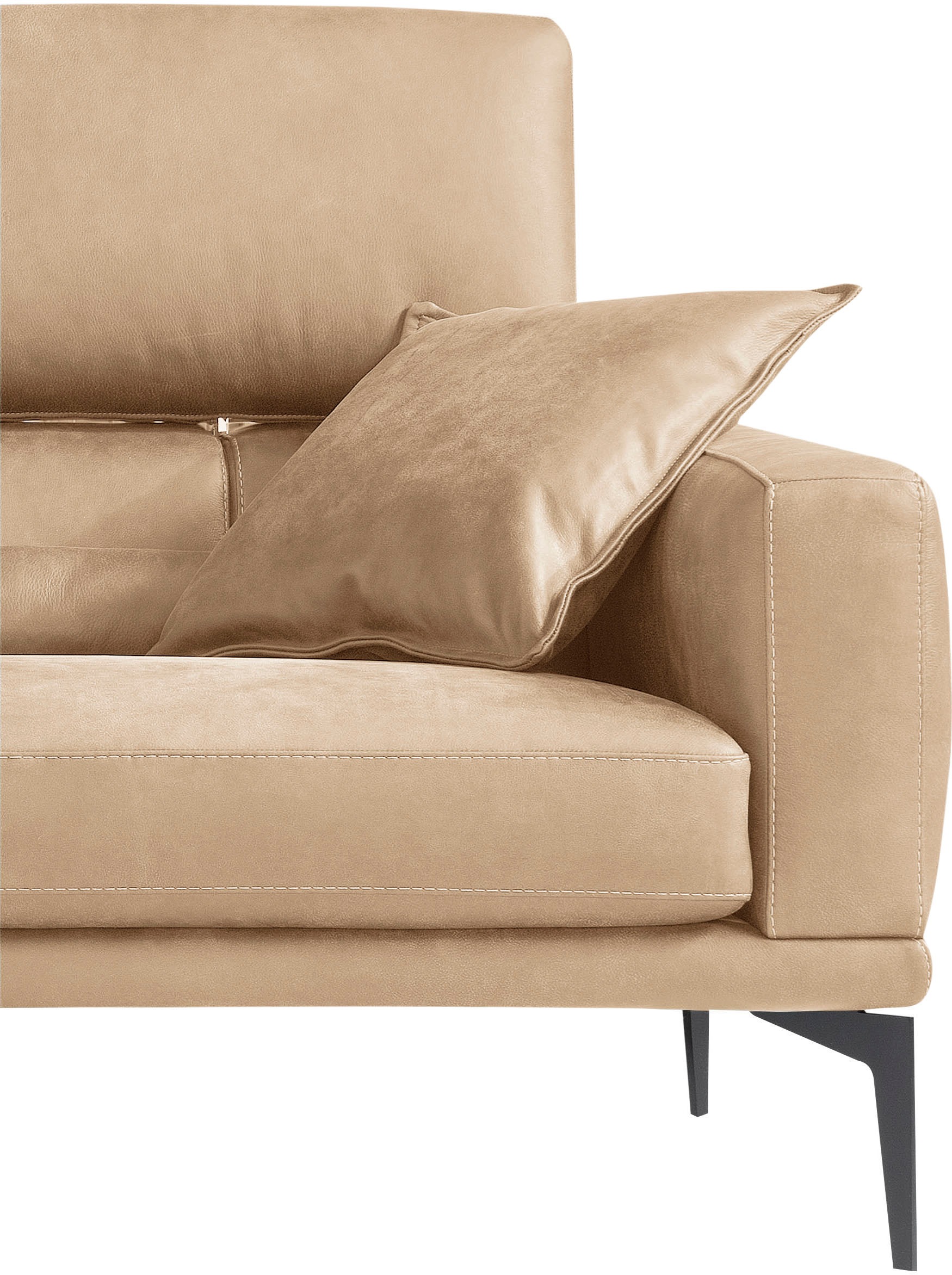 Egoitaliano 2,5-Sitzer »Masu, Designsofa mit erstklassigem Sitzkomfort«, inkl. 2 Kissenrollen, Rückenelemente manuell verstellbar, Metallfüsse