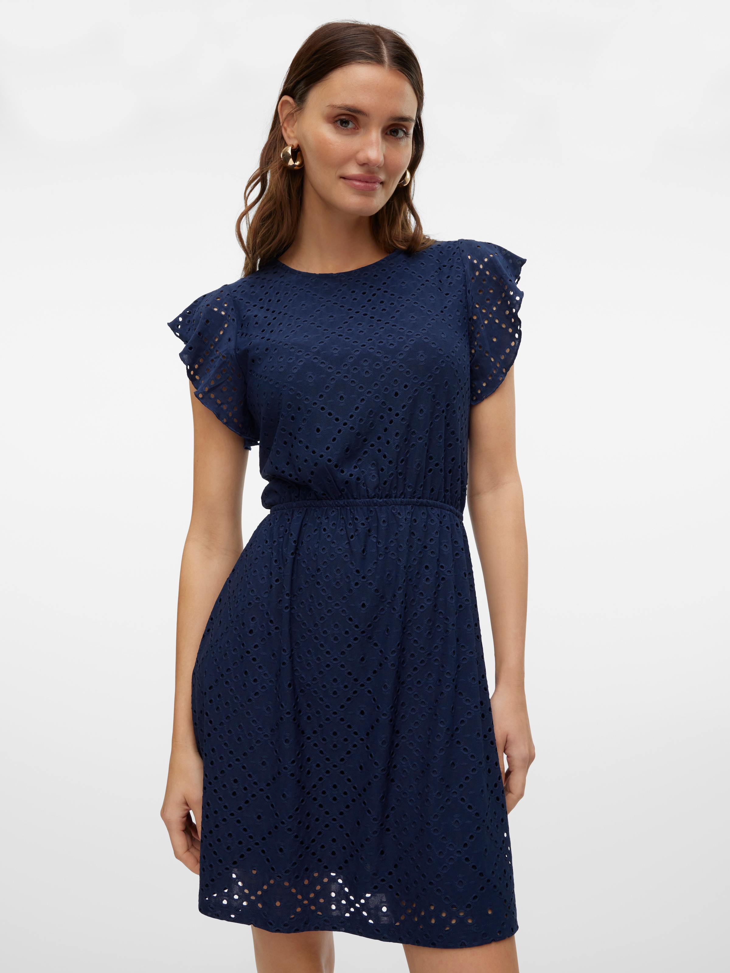 Image of Vero Moda Minikleid "VMTASSA SL FRILL SHORT DRESS JRS NOOS" Materialmix, regular fit