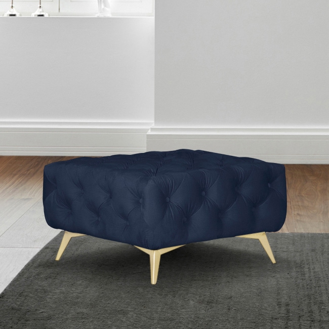 Home affaire Polsterhocker »Amaury« Chesterfield-Optik, Breite 80cm, Fussfarbe wählbar