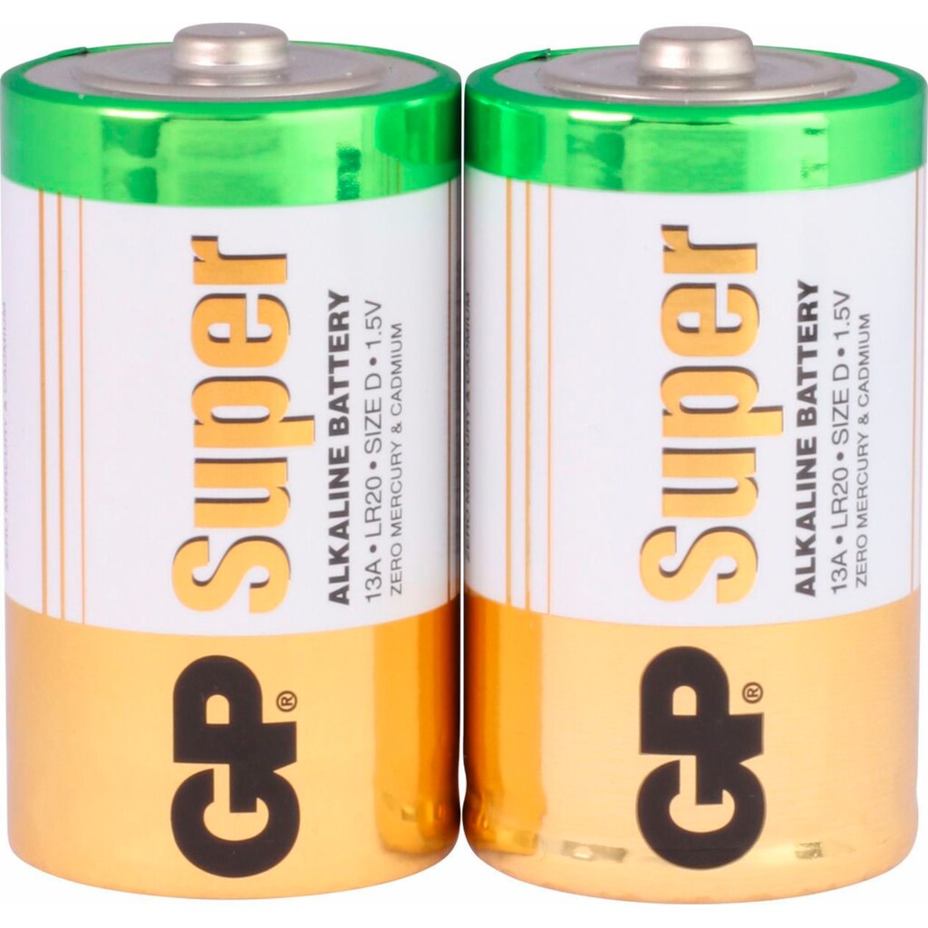 GP Batteries Batterie »2er Pack Super Alkaline D«, LR20, 1,5 V, (Set, 2 St.)