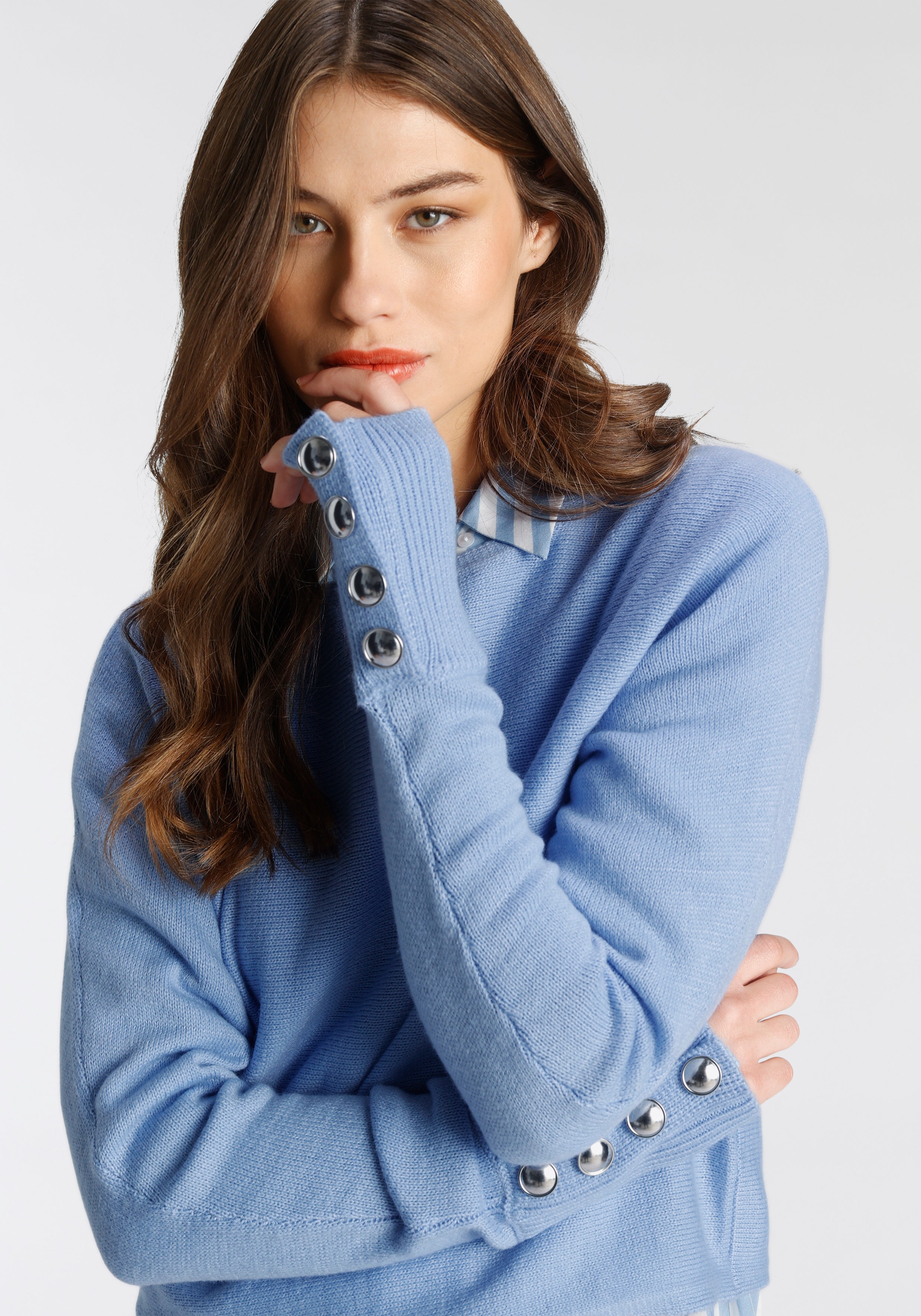 Image of Tamaris Strickpullover, mit Knöpfen am Ärmelsaum bei Ackermann Versand Schweiz