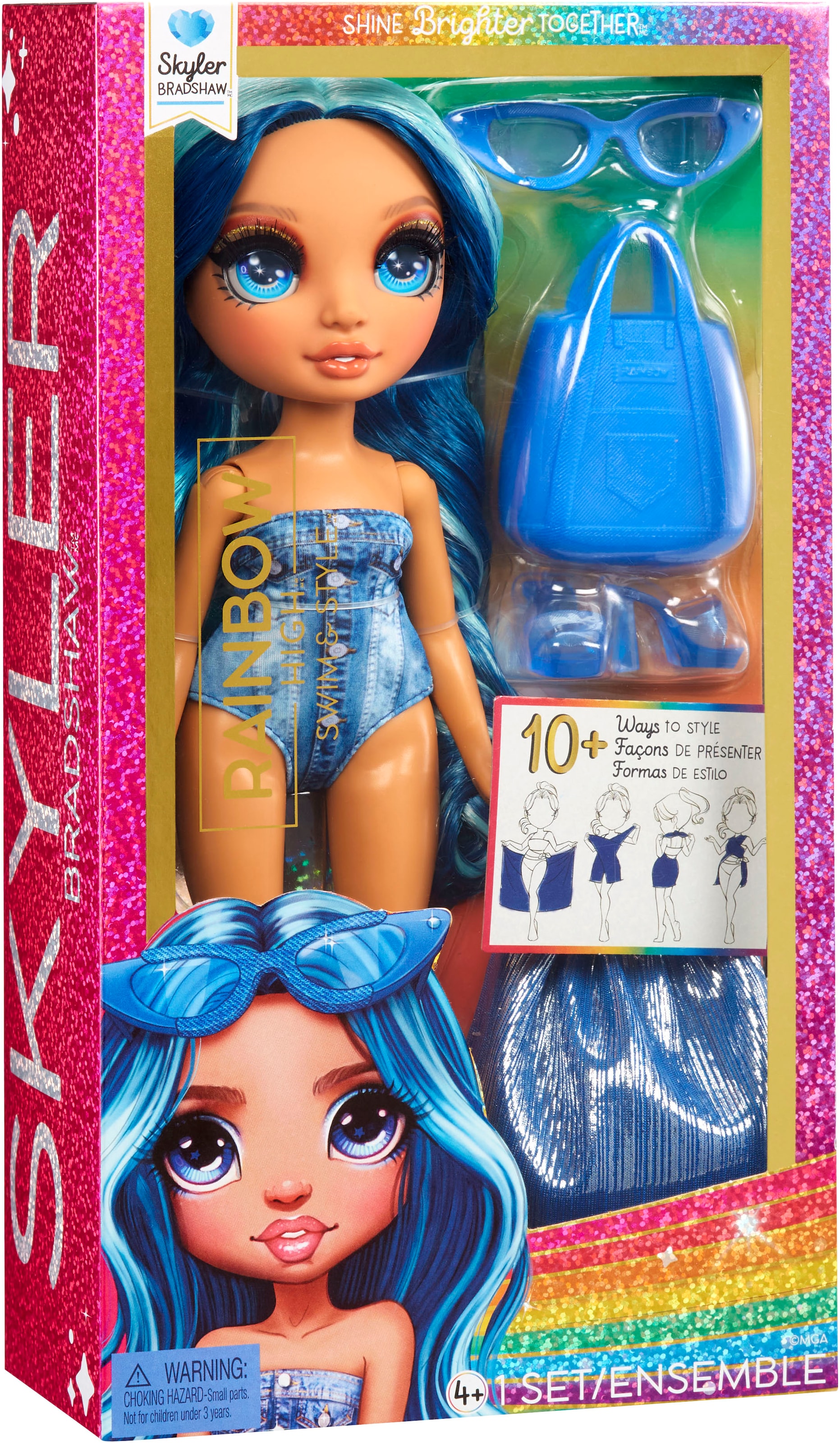 RAINBOW HIGH Anziehpuppe »Rainbow High Swim & Style  Fashion Doll- Skyler (Blue)«
