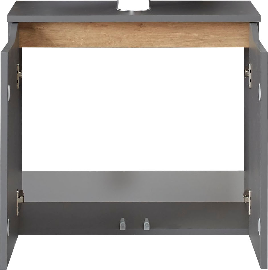 Saphir Armoire sous lavabo »Quickset Unterbeckenschrank, 60 cm breit, 2 Türen« meuble sous-lavabo avec découpe siphon, sans lavabo, sans poignées