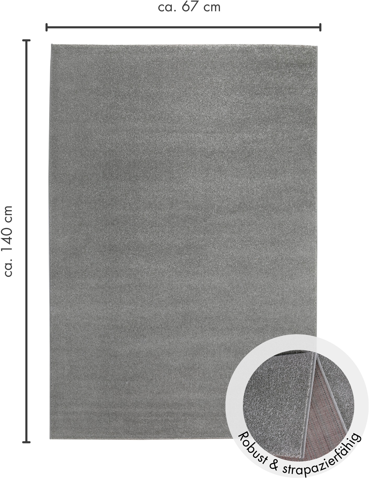 Andiamo Teppich »Jerez«, rechteckig, 8 mm Höhe, Kurzflor, gewebt, Uni-Farben, auch als Läufer