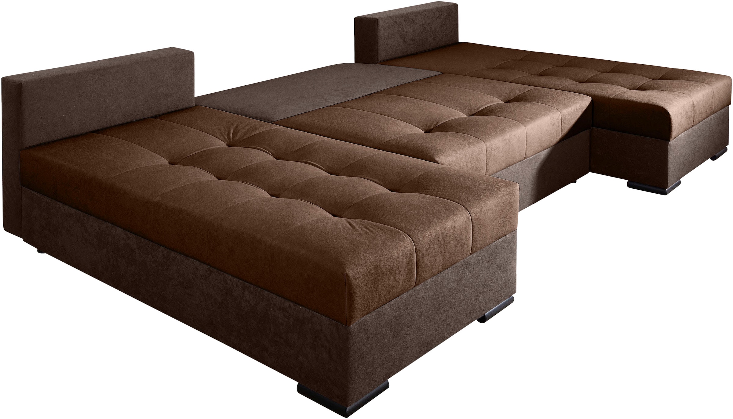 COLLECTION AB Wohnlandschaft »Josy, U-Form, Schlafsofa mit Bettkasten«, (Cord-/Mix), flexible Recamiere, Breite: 269cm, inklusive Rückenkissen