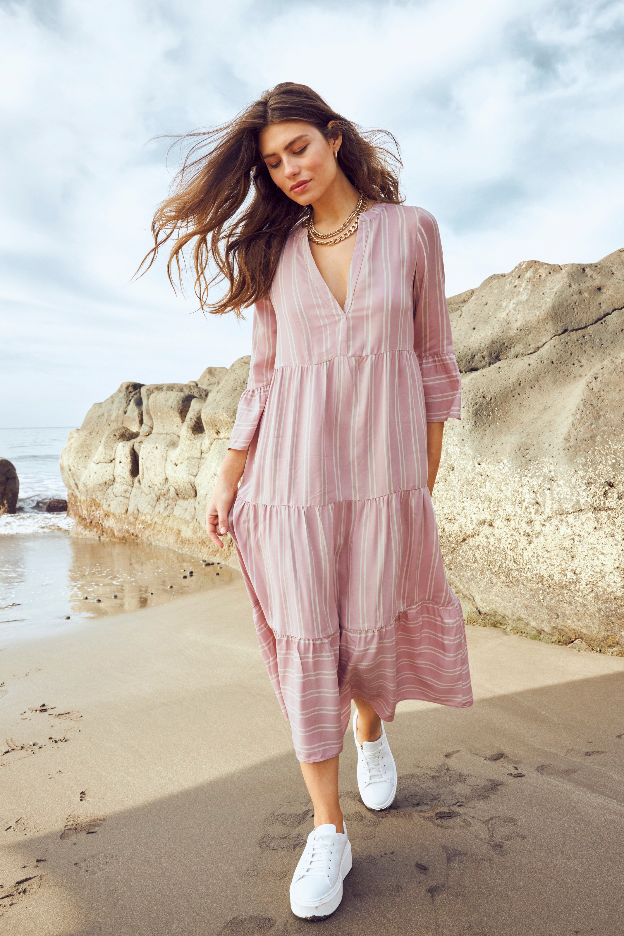 Image of Tamaris Maxikleid, mit Volantärmeln bei Ackermann Versand Schweiz