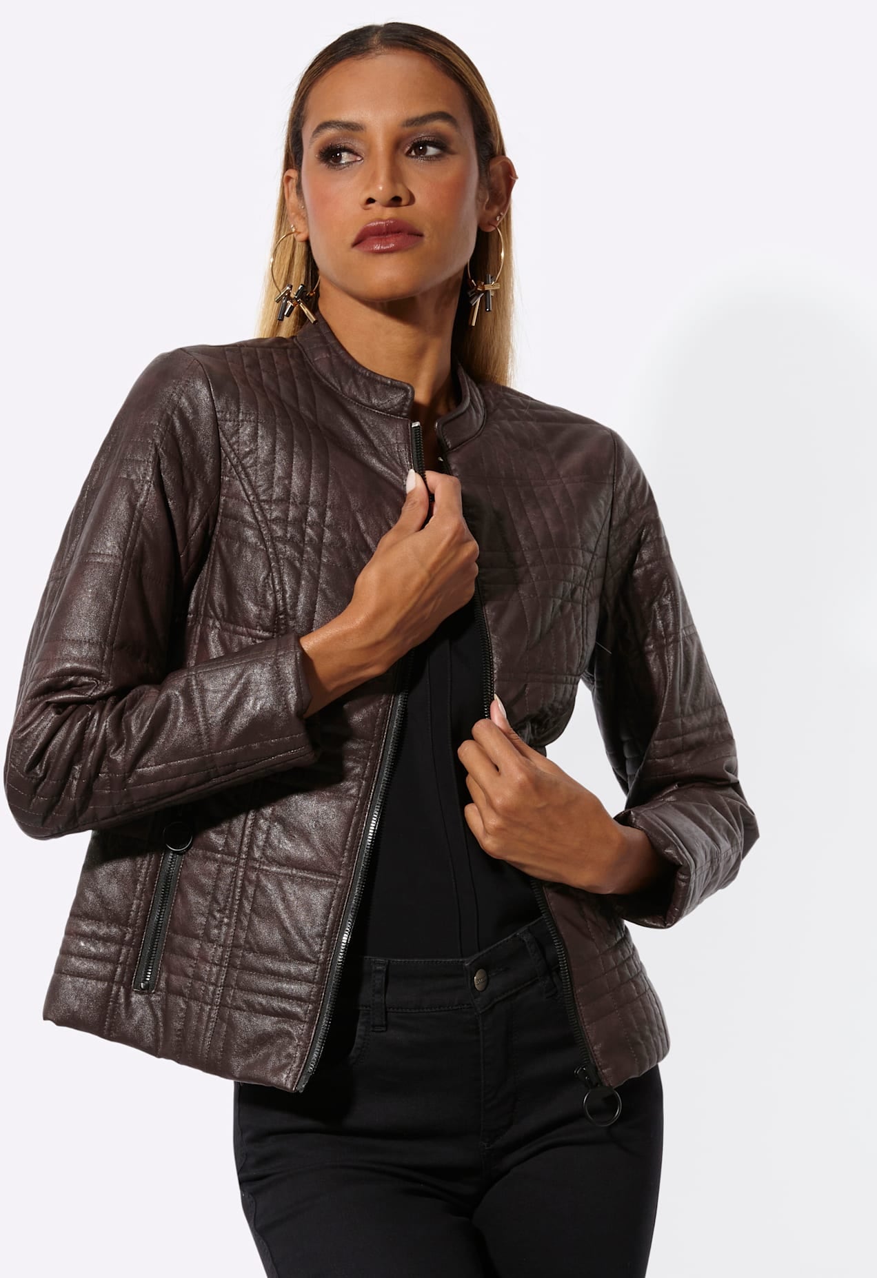 Mainpol Veste blazer »Lederimitat-Blazer«