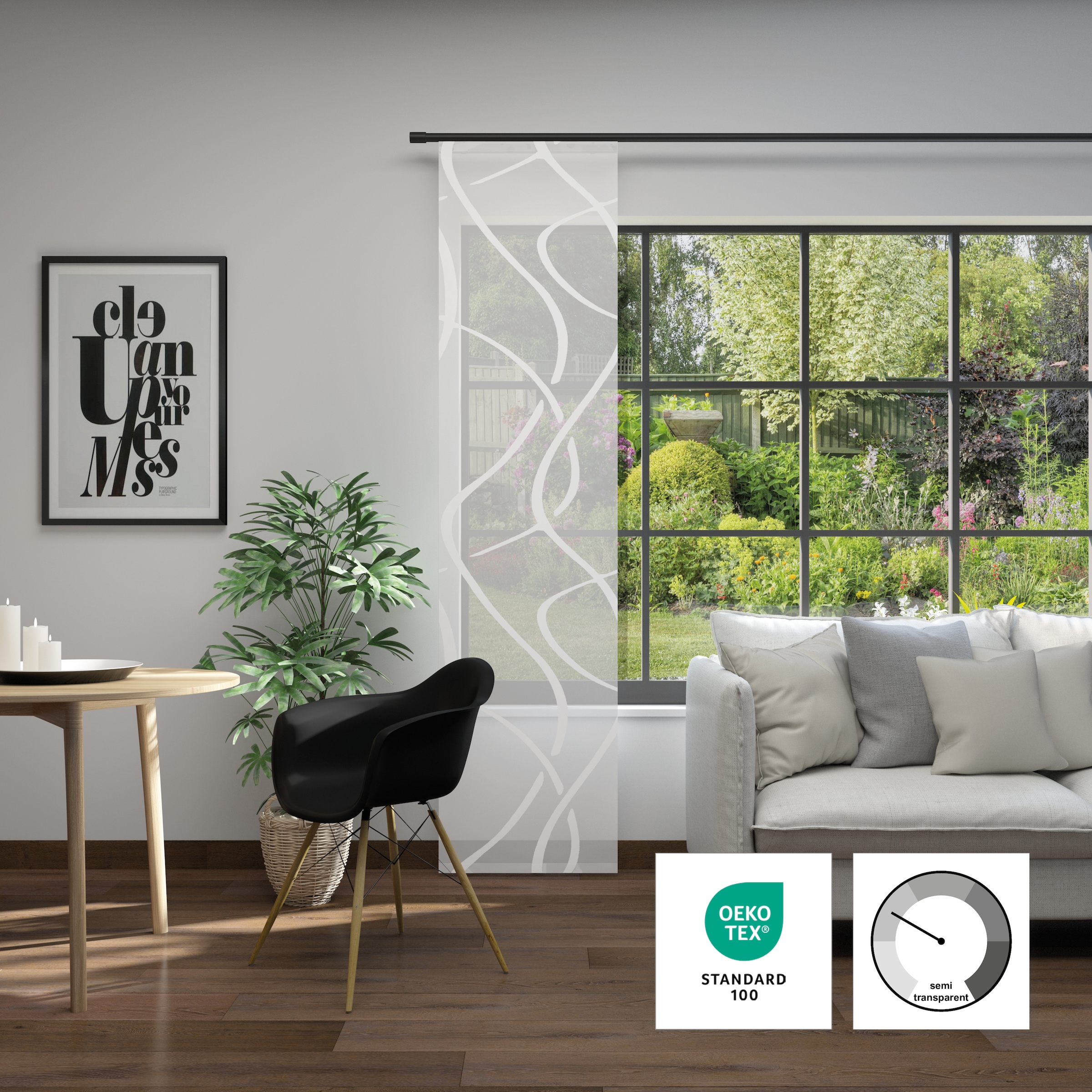 Neutex for you! Rideau coulissant »Vegas« Velcro 1 cuis tlg. HxB: 245x60, inkl. Befestigungszubehör