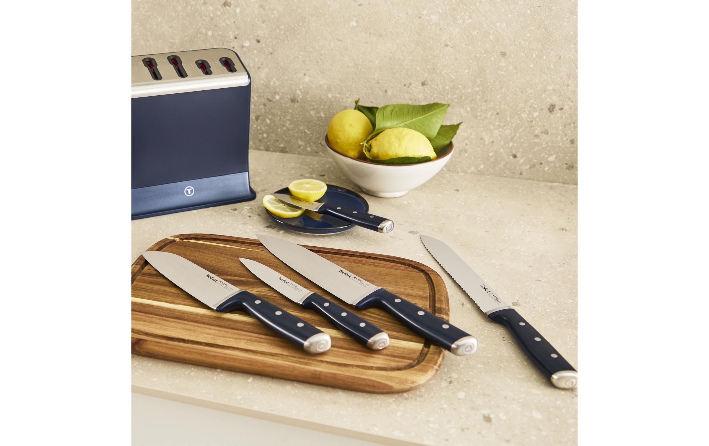 Tefal Bloc à couteaux »EverSharp Pro« 6 selbstschärfender Messerblock, Klinge aus deutschem Edelstahl