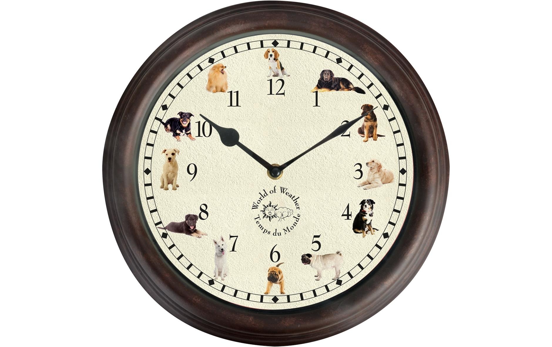 esschert design Wanduhr »Design Gartenuhr, Hundegeräusche«