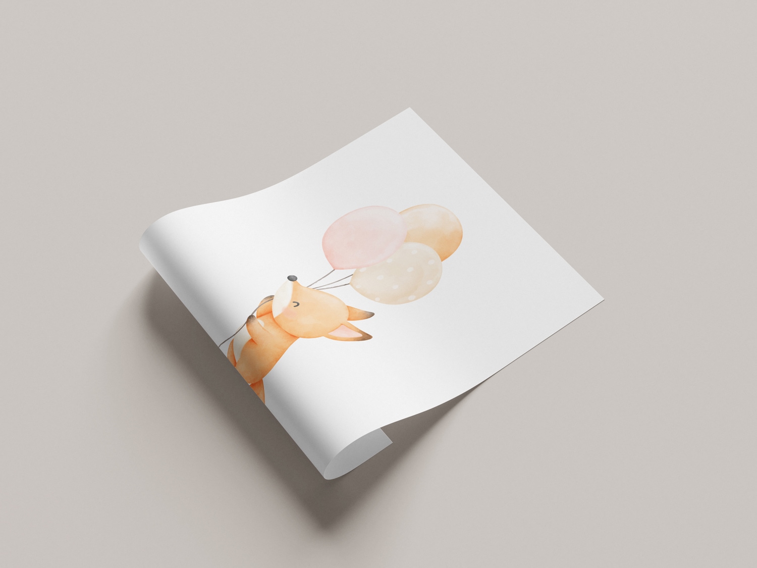 Lüttenhütt Bild mit Rahmen »oder Poster, Fuchs mit Luftballons« Fantasy | Füchse | Luftballon | Tiere 1 Stk. tlg. HD Premium Druck