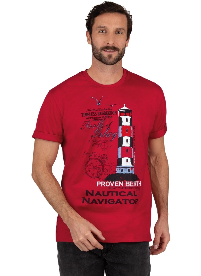 ♕ Trigema T-Shirt »TRIGEMA versandkostenfrei Freizeitshirt maritimem Motiv« mit auf