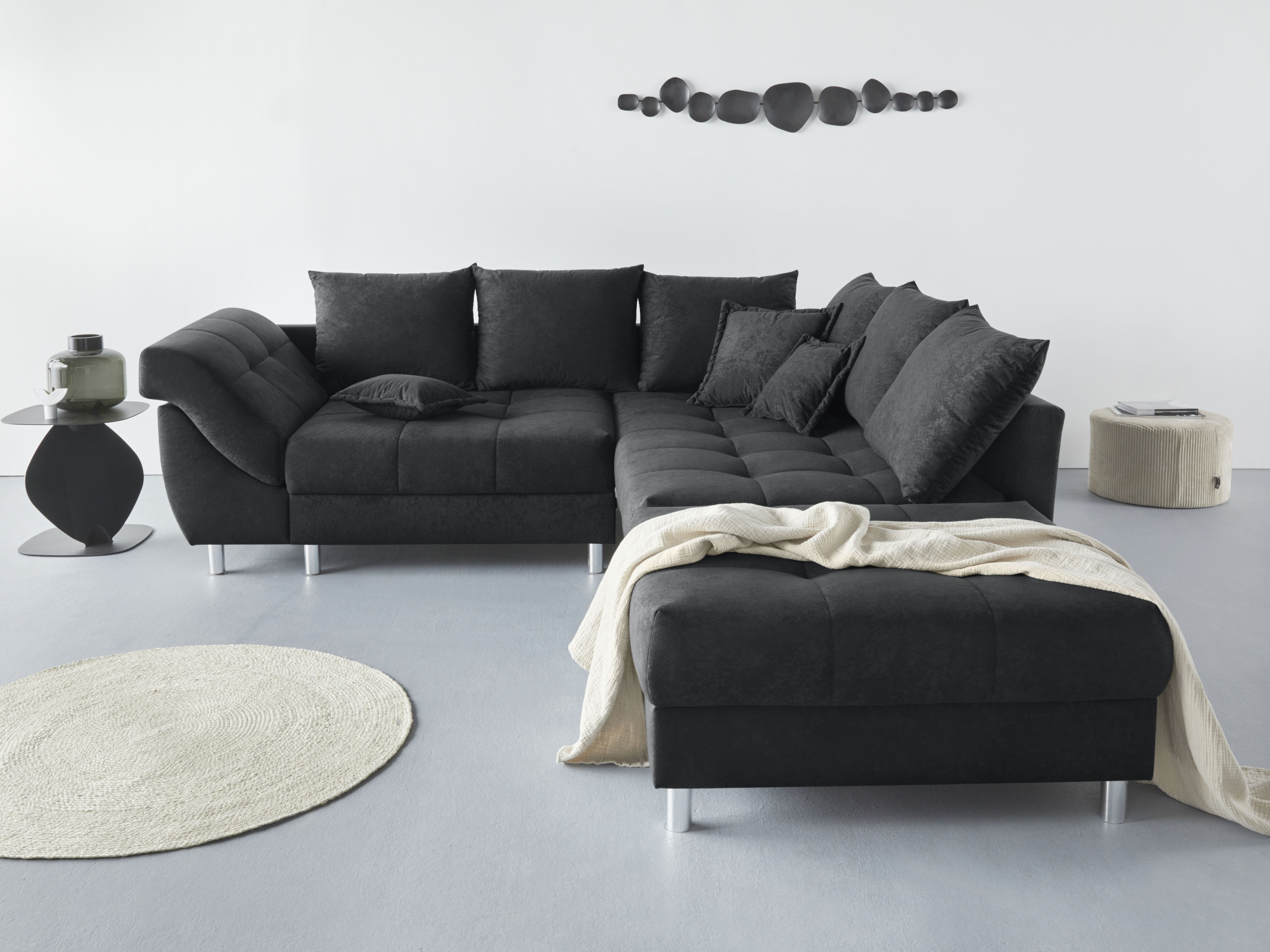 Polstergarnitur »Joseli«, (Spar-Set), Ecksofa und Hocker, Recamiere links oder rechts...