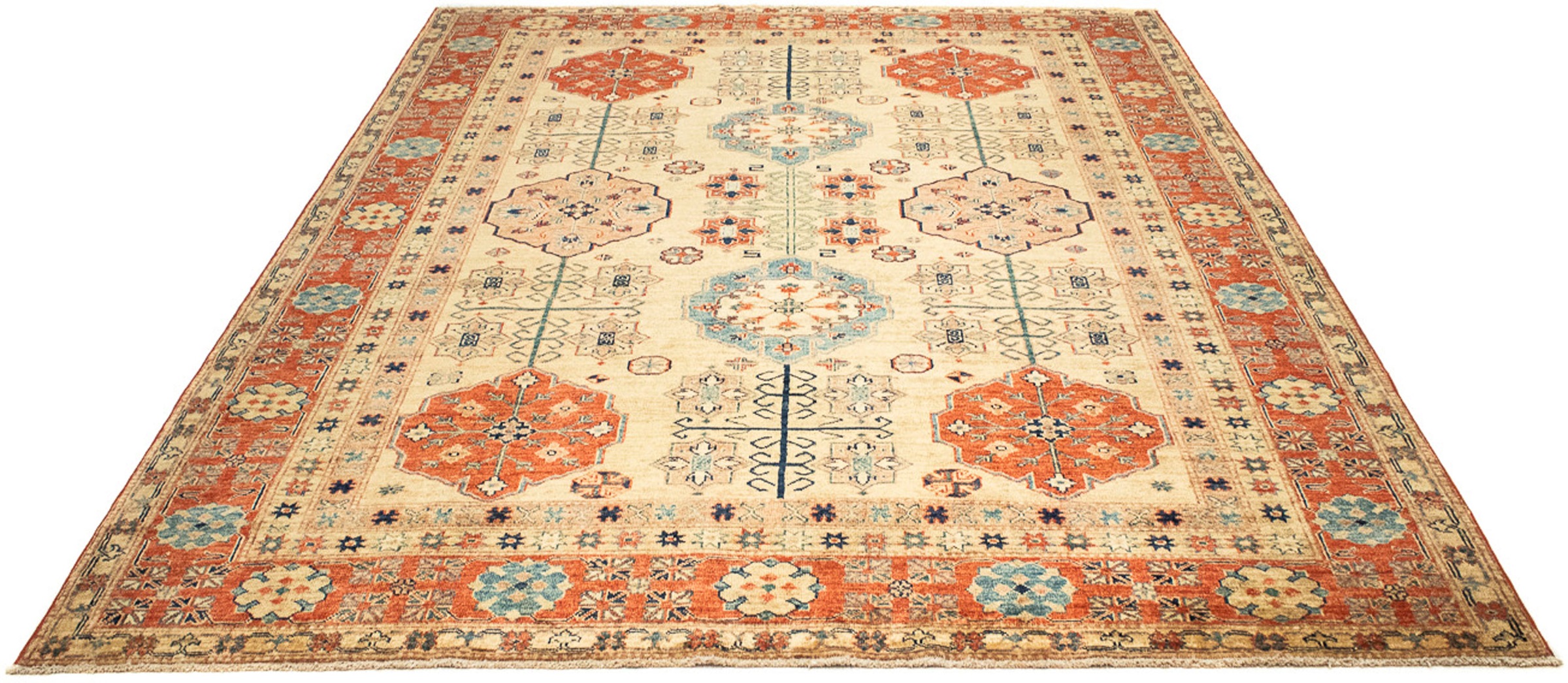 Image of morgenland Orientteppich »Ziegler - Kazak - 266 x 203 cm - beige«, rechteckig, 6 mm Höhe, Wohnzimmer, Handgeknüpft, Einzelstück mit Zertifikat bei Ackermann Versand Schweiz