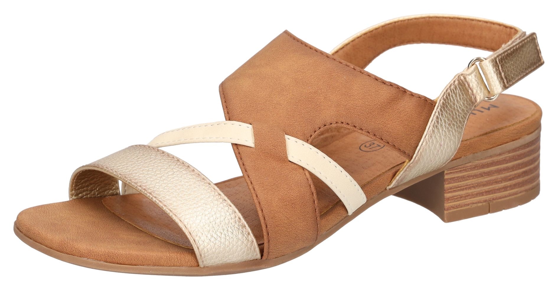 Image of Mustang Shoes Sandalette, Sandalette, Festtagsschuh mit Metallic-Einsätzen