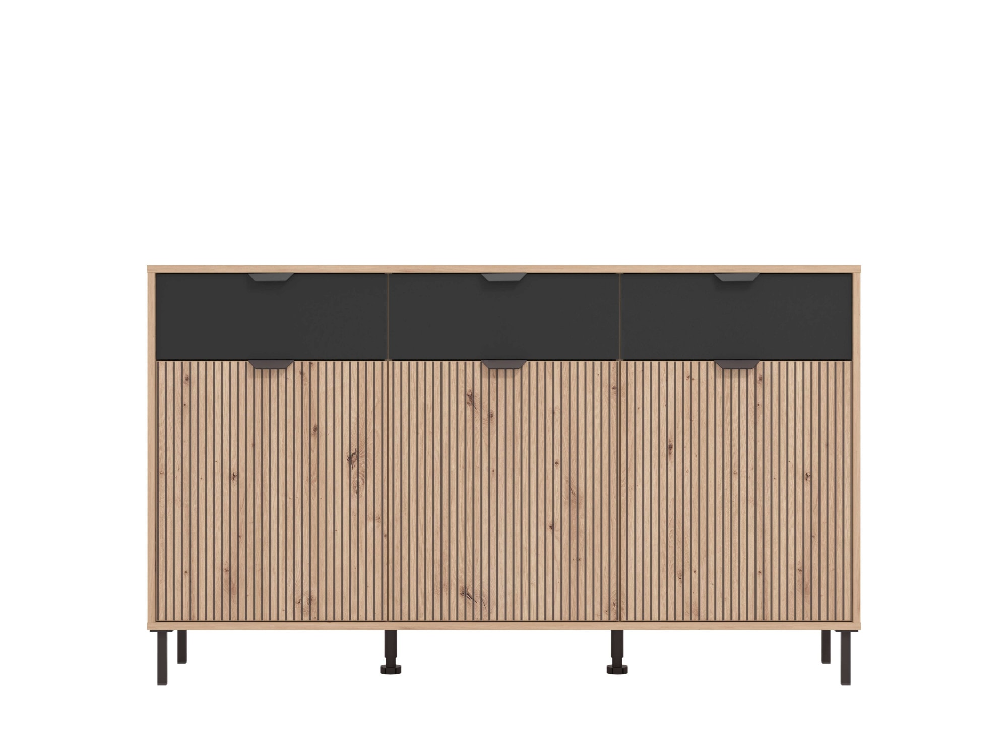 Home affaire Commode »Mayenne Sideboard, Schubladenschrank, Kommode, Anrichte, Breite 157cm« Wohnzimmermöbel, Schlafzimmermöbel, mit Drehtüren und drei Schubladen
