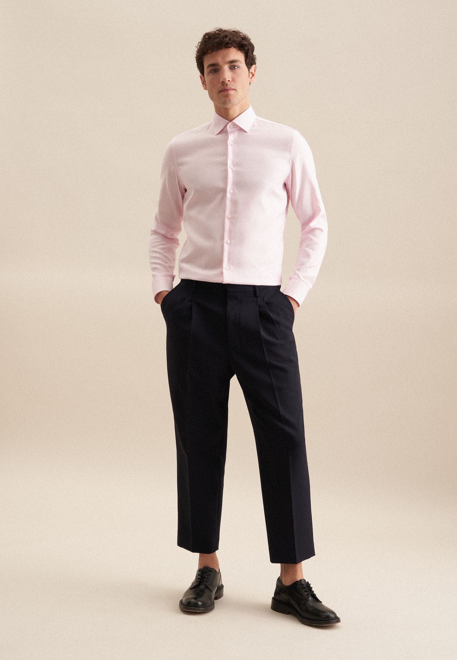 seidensticker Businesshemd »Schwarze Rose« Slim 1/1 Kentkragen Struktur