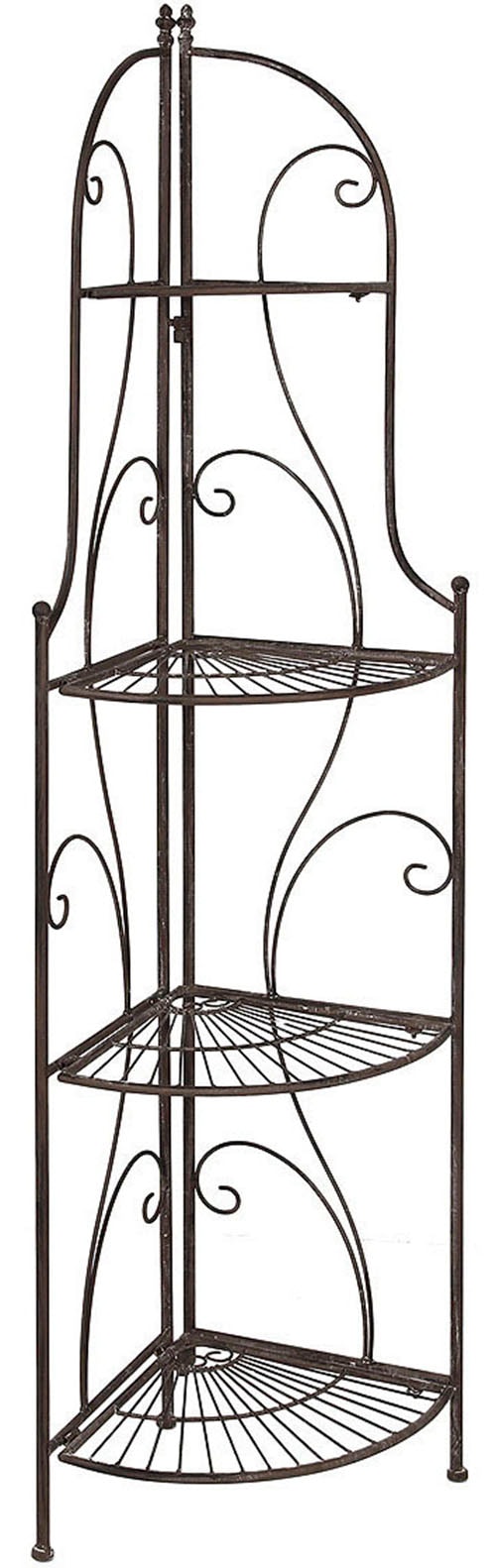 Image of Ambiente Haus Standregal "Eckregal mit 4 Böden - Antikbraun 157 cm" 1 Stk. tlg.
