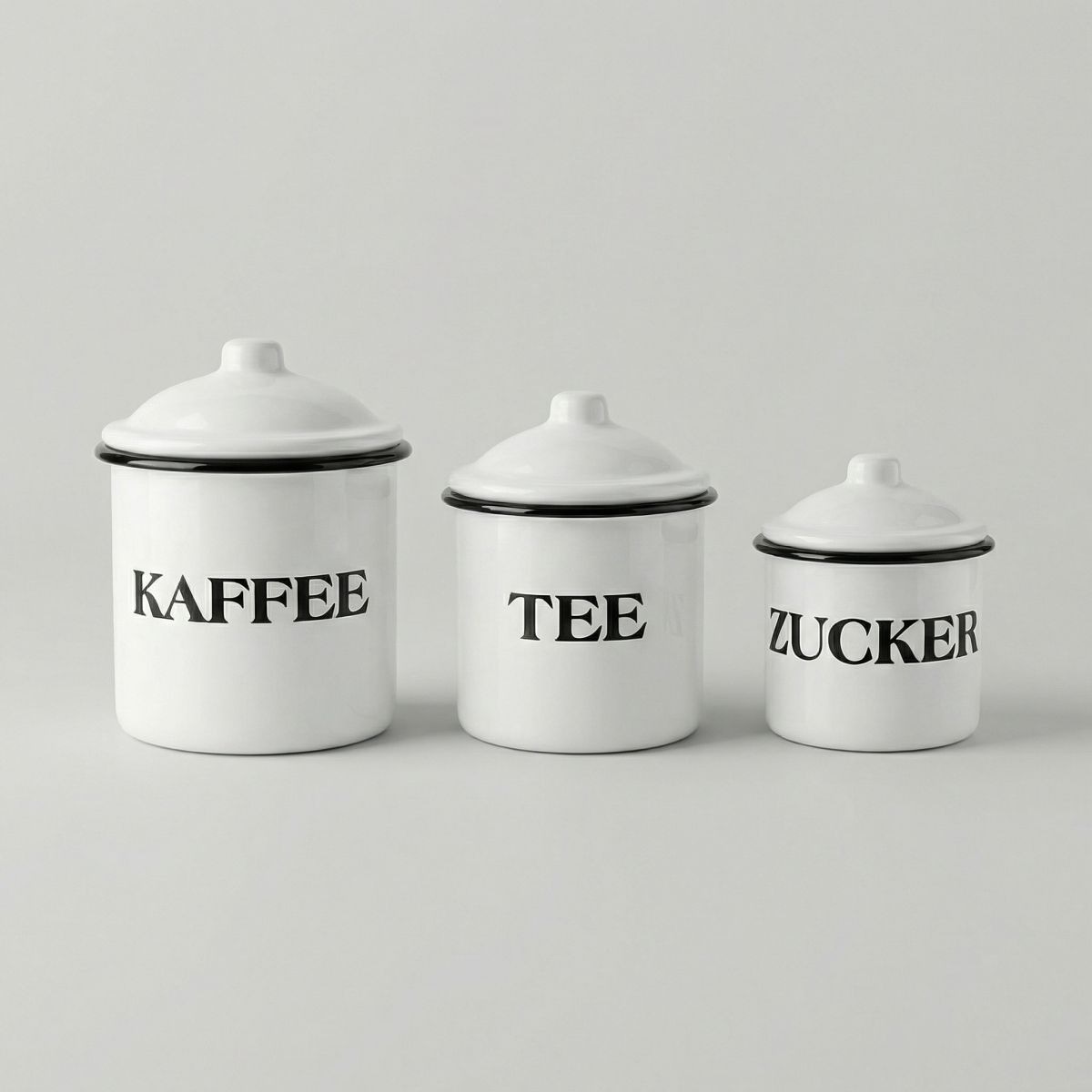 Image of Ambiente Haus Küchenorganizer-Set "Emailliert - Tee, Kaffee, Zucker"