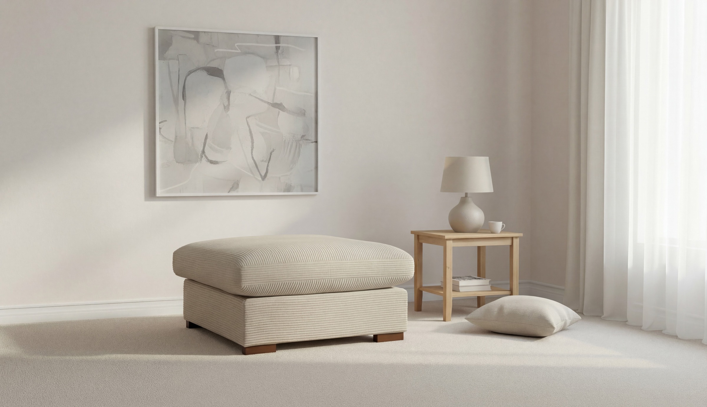 Image of GOODproduct Polsterhocker "Coray" mit Federn und Daunen