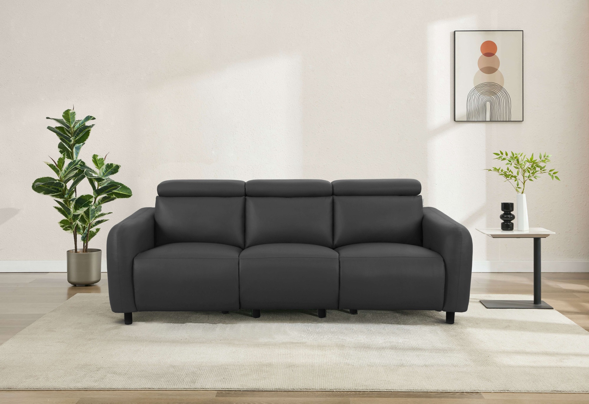 Image of GOODproduct 3-Sitzer "SKAANE Lederoptik, 229 cm, manuelle-u. elektrische Relaxfunktion" Relax-Funktion in 2 Sitzen, Kopfteilverstellung, Federkernpolsterung